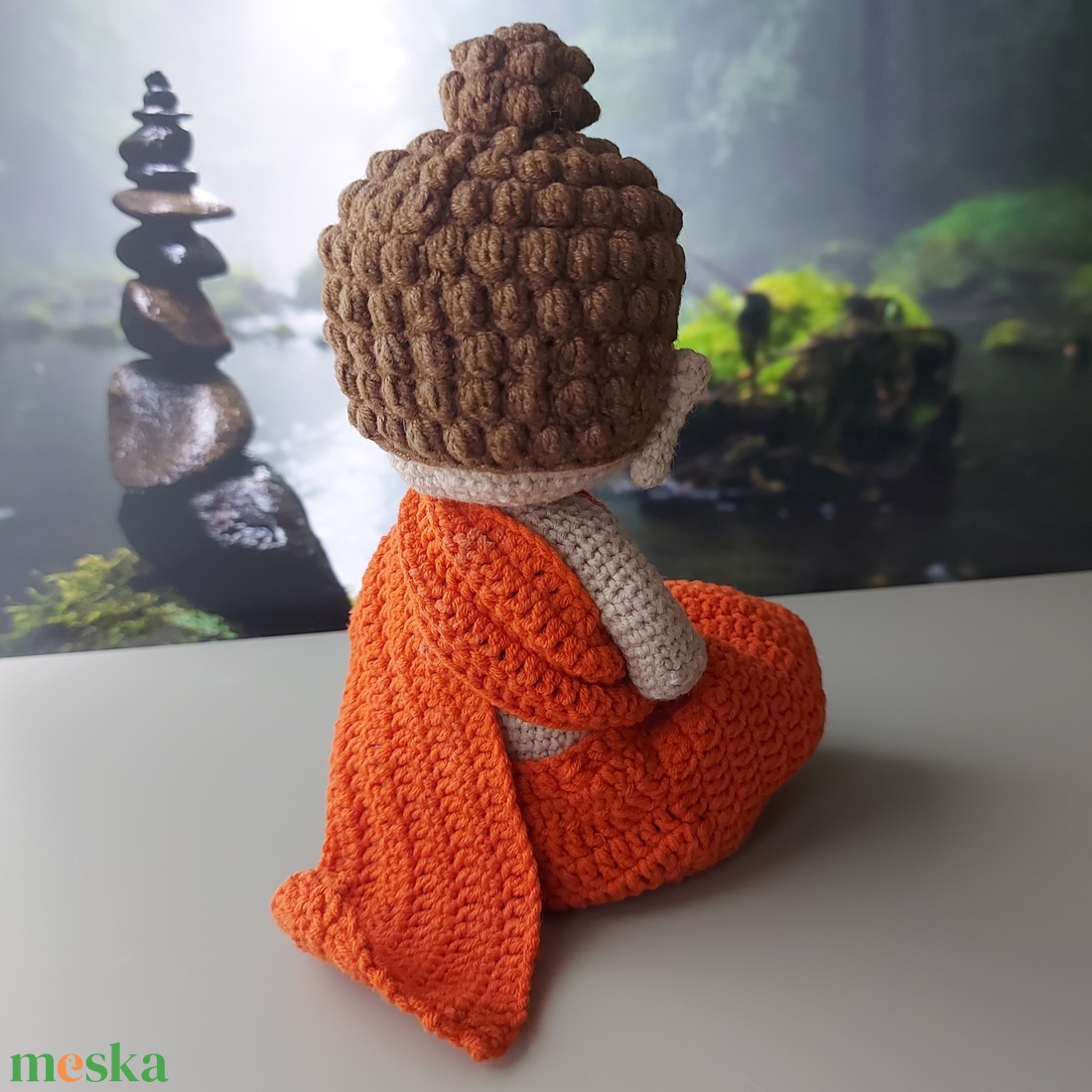 Horgolt Buddha figura - otthon & életmód - dekoráció - dekoratív figurák és szobrok - Meska.hu