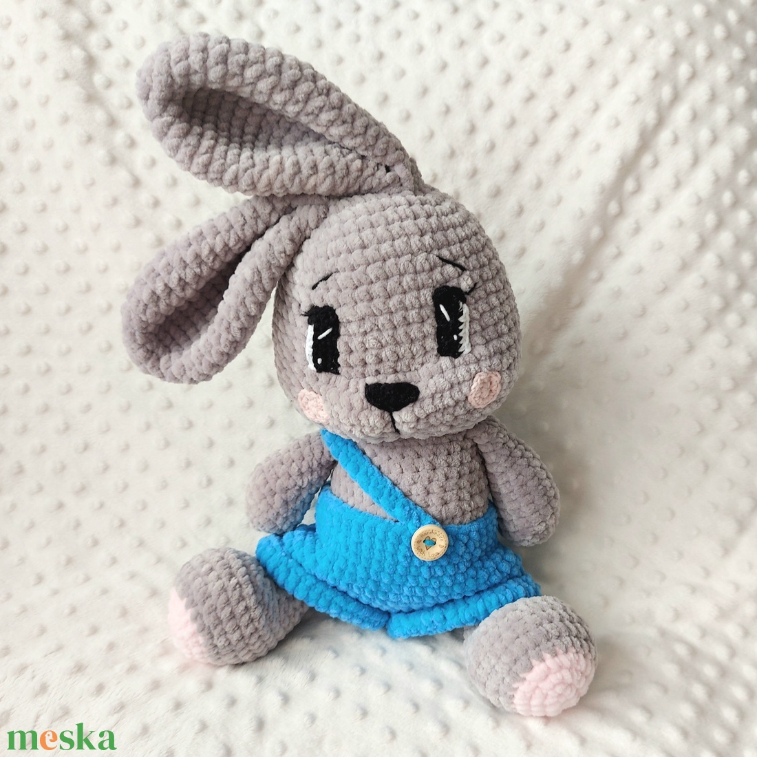 Horgolt nadrágos nyuszifiú - játék & sport - plüssállat & játékfigura - nyuszi - Meska.hu