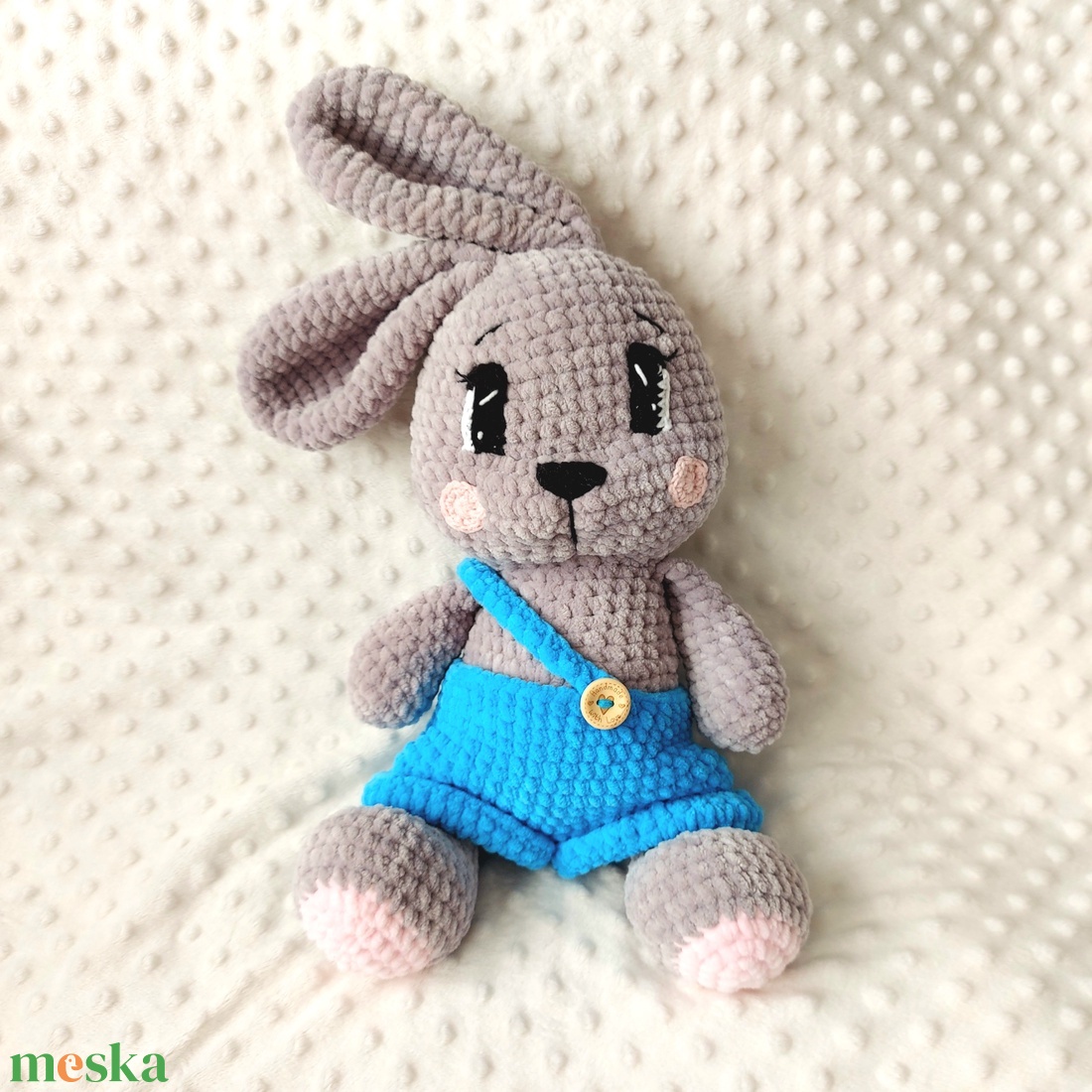 Horgolt nadrágos nyuszifiú - játék & sport - plüssállat & játékfigura - nyuszi - Meska.hu