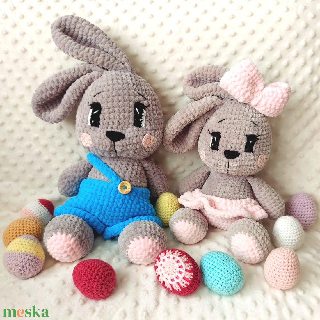 Horgolt nadrágos nyuszifiú - játék & sport - plüssállat & játékfigura - nyuszi - Meska.hu