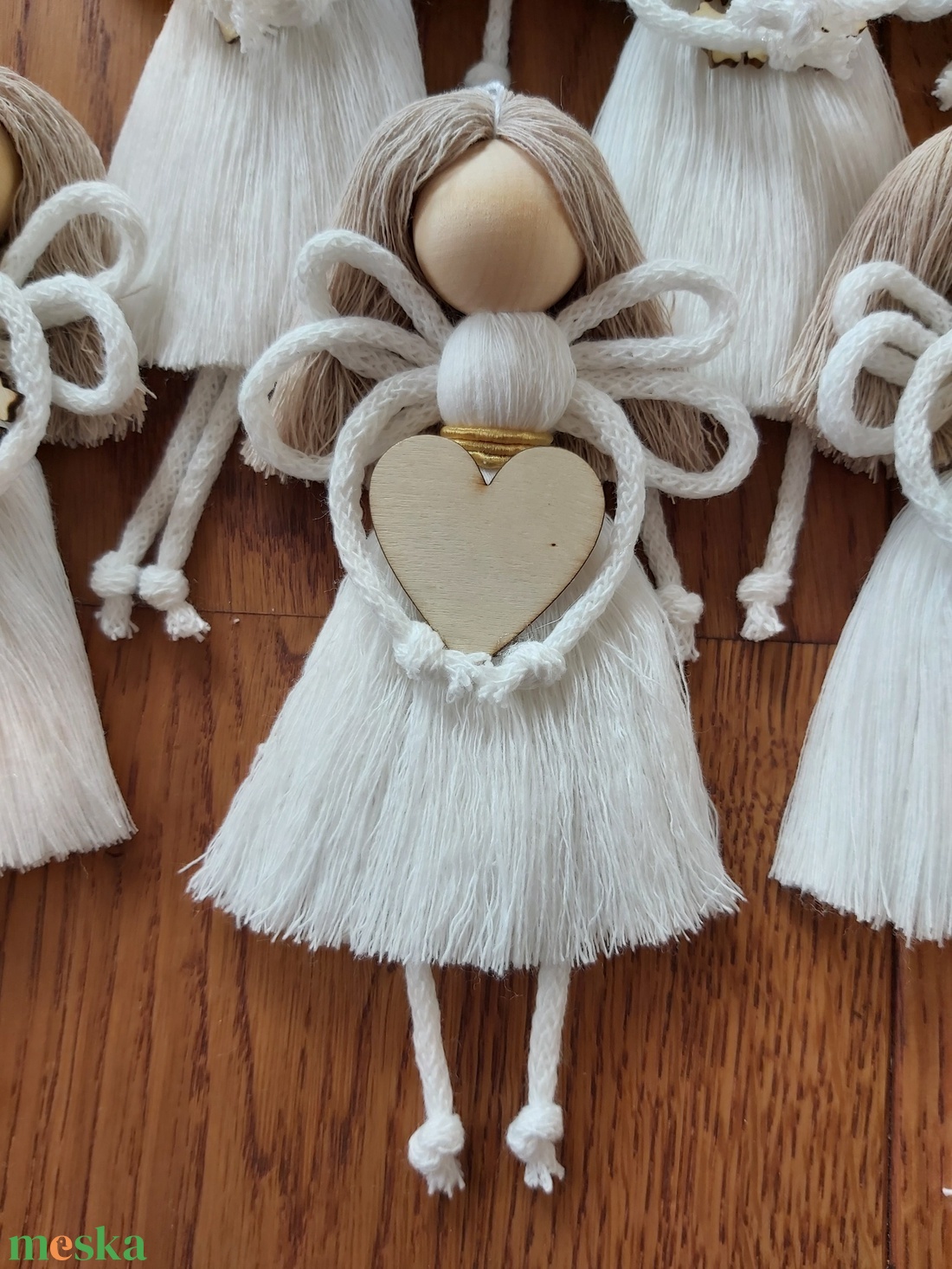 Makramé angyal - karácsony - karácsonyi lakásdekoráció - karácsonyi lakásdíszek - Meska.hu