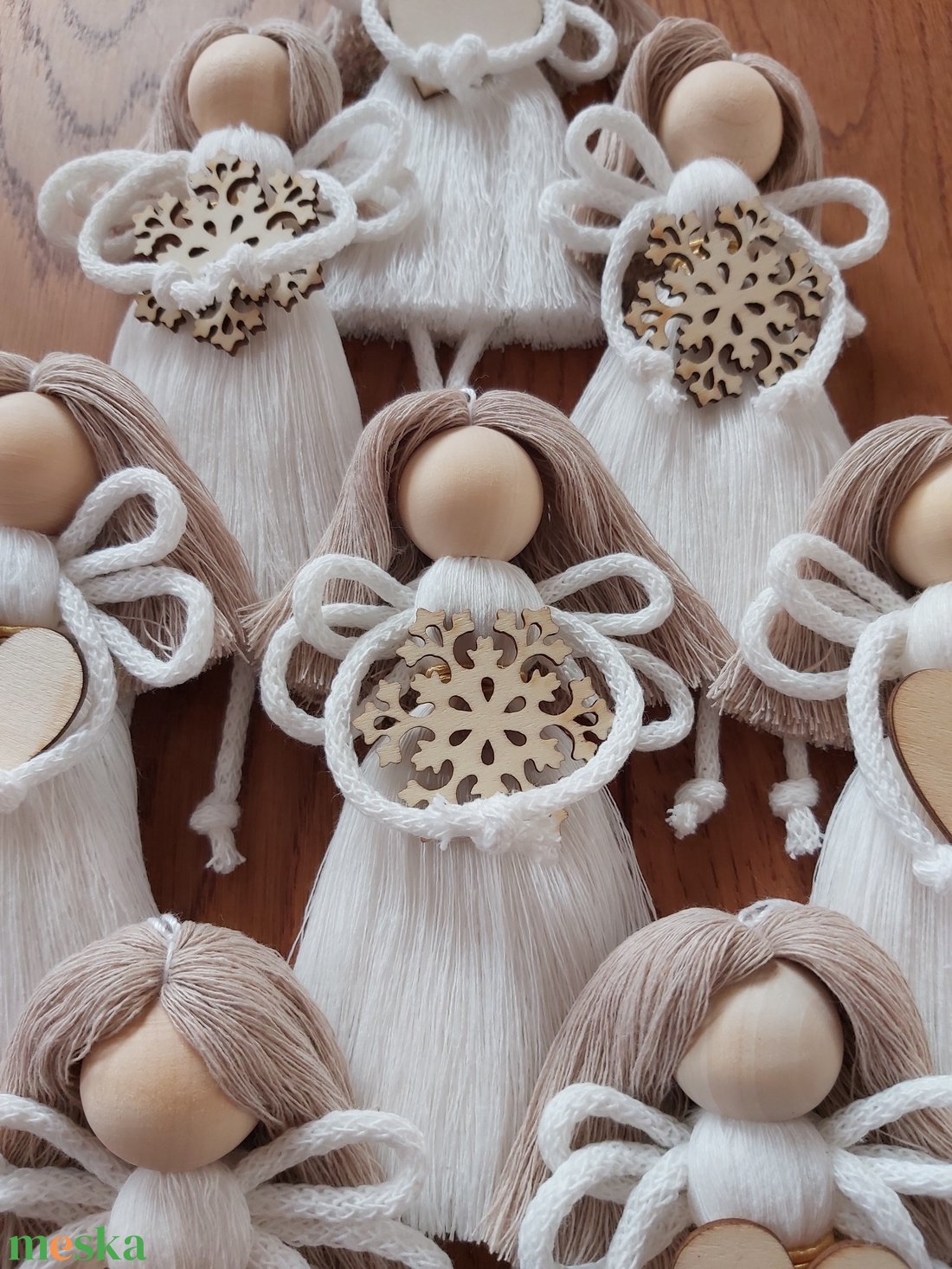 Makramé angyal - karácsony - karácsonyi lakásdekoráció - karácsonyi lakásdíszek - Meska.hu