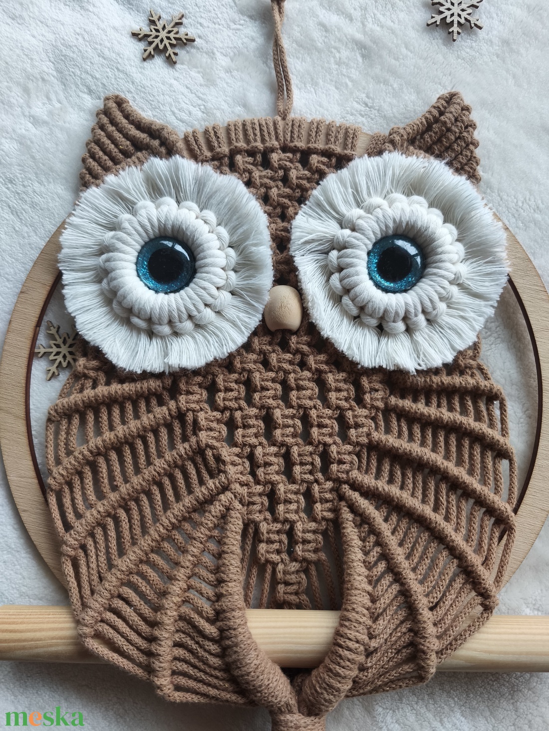 Makramé bagoly - otthon & életmód - dekoráció - fali és függő dekoráció - függődísz - Meska.hu