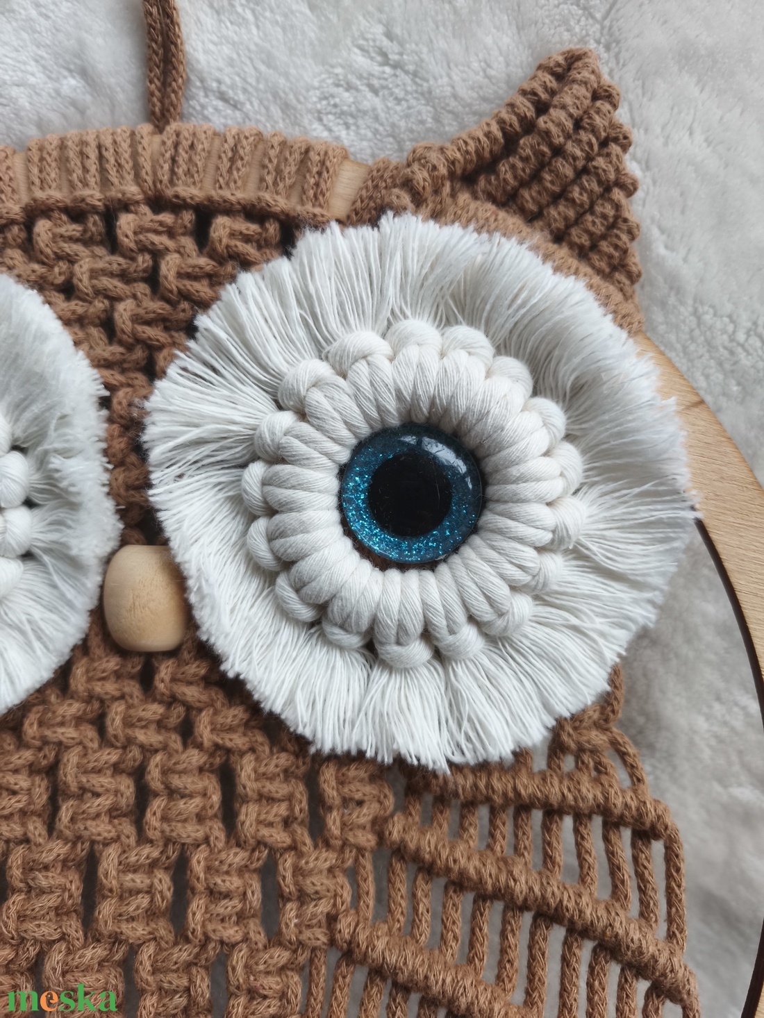 Makramé bagoly - otthon & életmód - dekoráció - fali és függő dekoráció - függődísz - Meska.hu