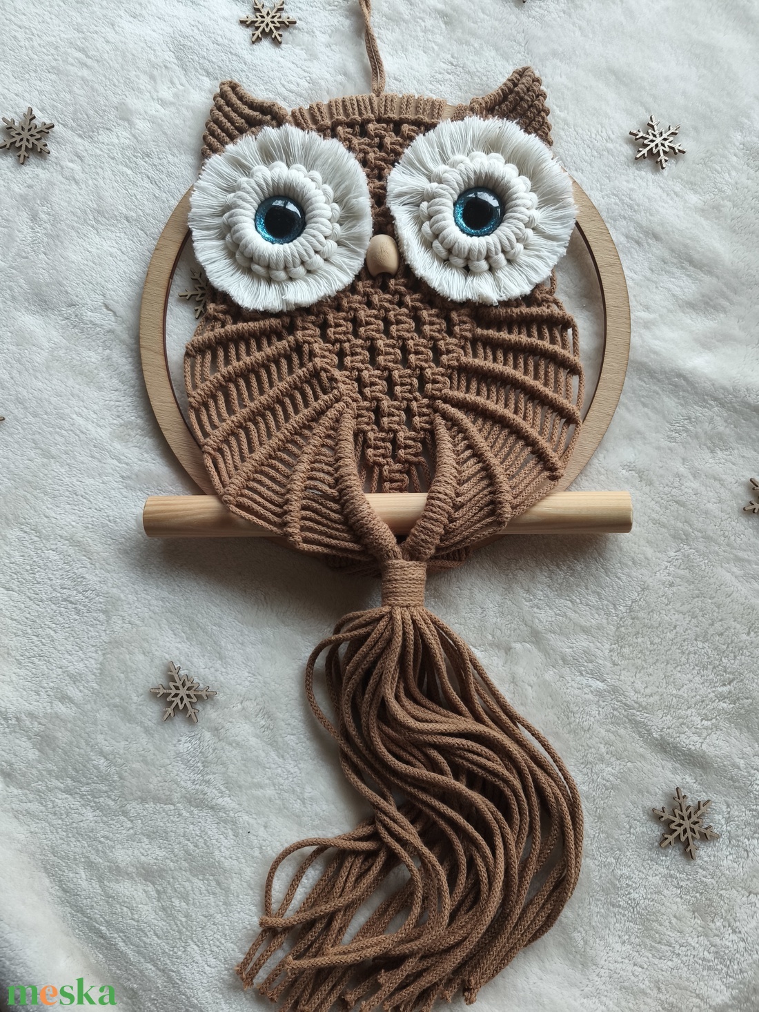 Makramé bagoly - otthon & életmód - dekoráció - fali és függő dekoráció - függődísz - Meska.hu