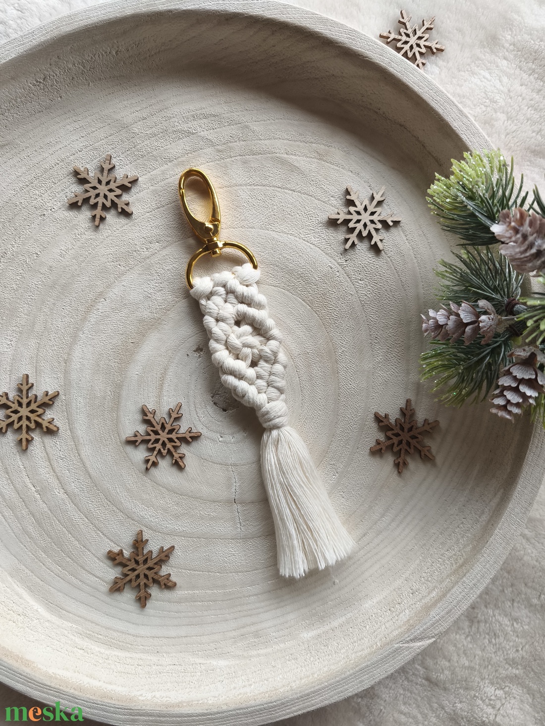 Makramé kulcstartó - táska & tok - kulcstartó & táskadísz - kulcstartó - Meska.hu