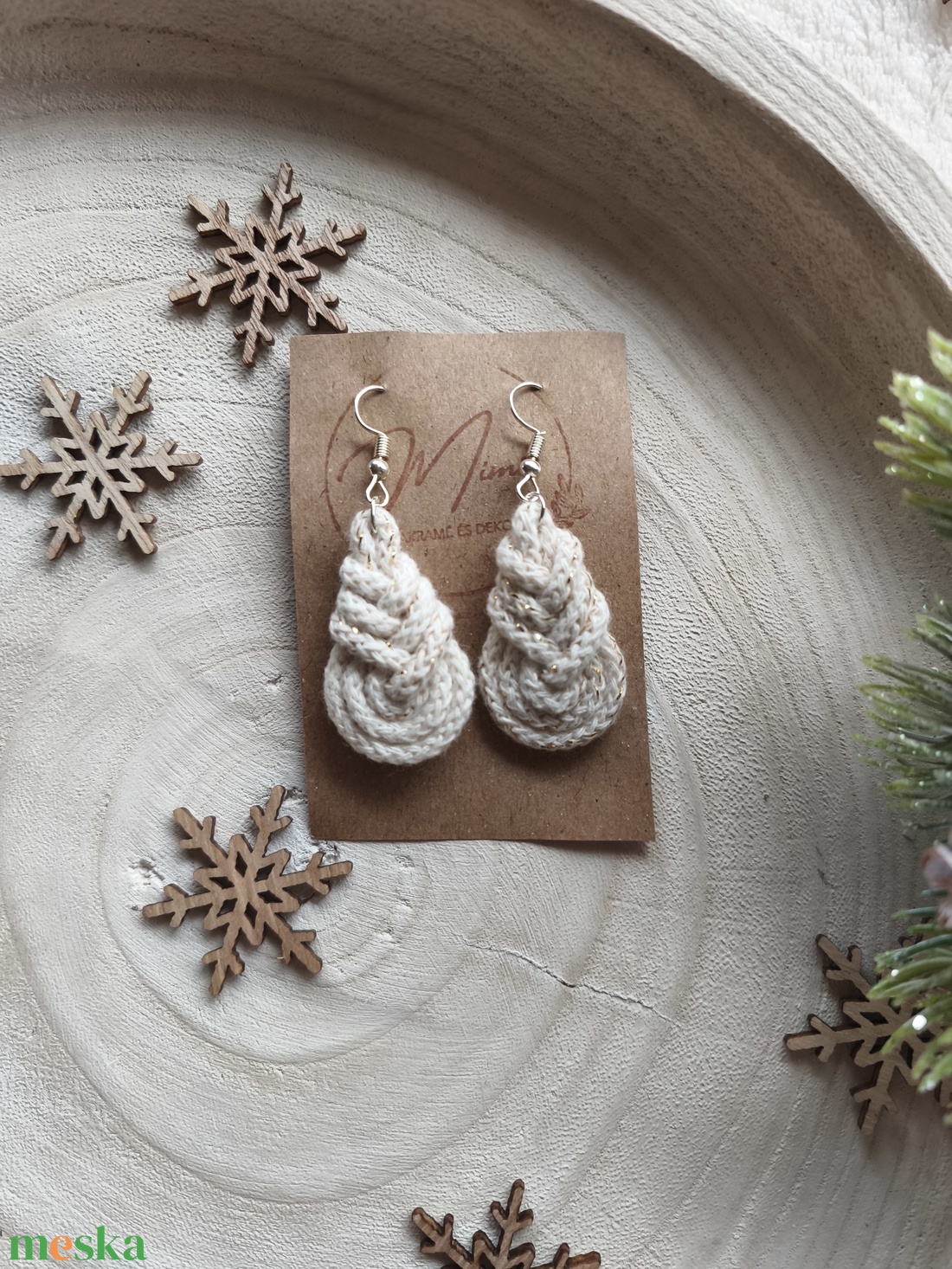 Makramé fülbevaló - ékszer - fülbevaló - lógó fülbevaló - Meska.hu