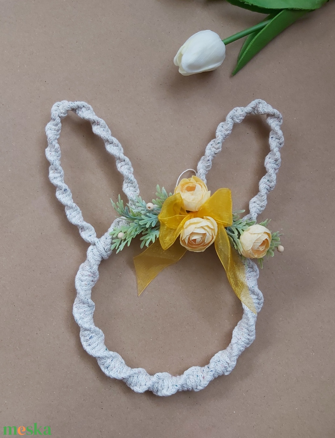 Nyuszi fej ajtó dekor  - otthon & életmód - dekoráció - fali és függő dekoráció - falra akasztható dekor - Meska.hu