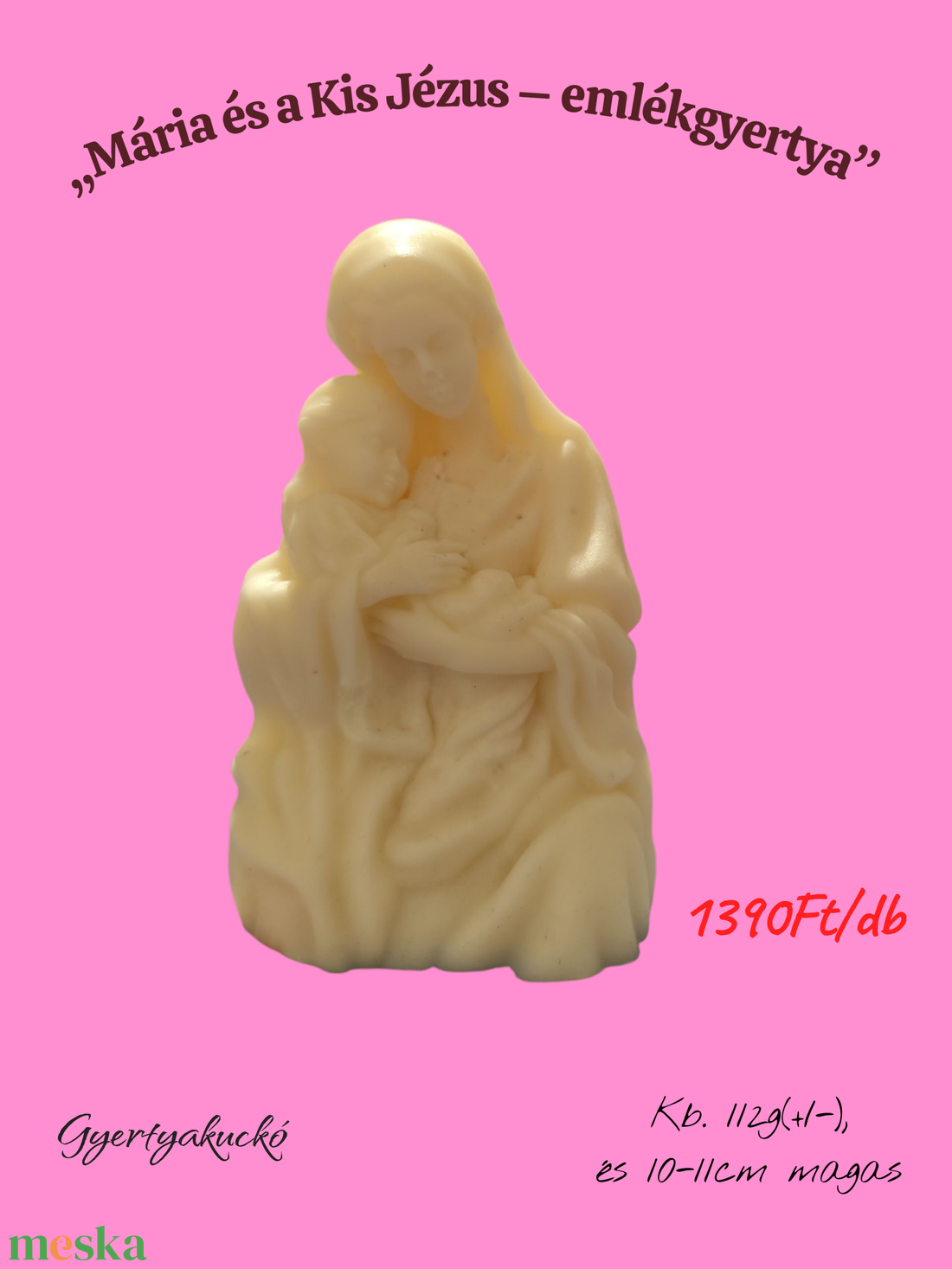 Mária és a Kis Jézus  emlékgyertya - kellékek & szerszámok - dekorációs kellékek - dekorációs gyertya - Meska.hu