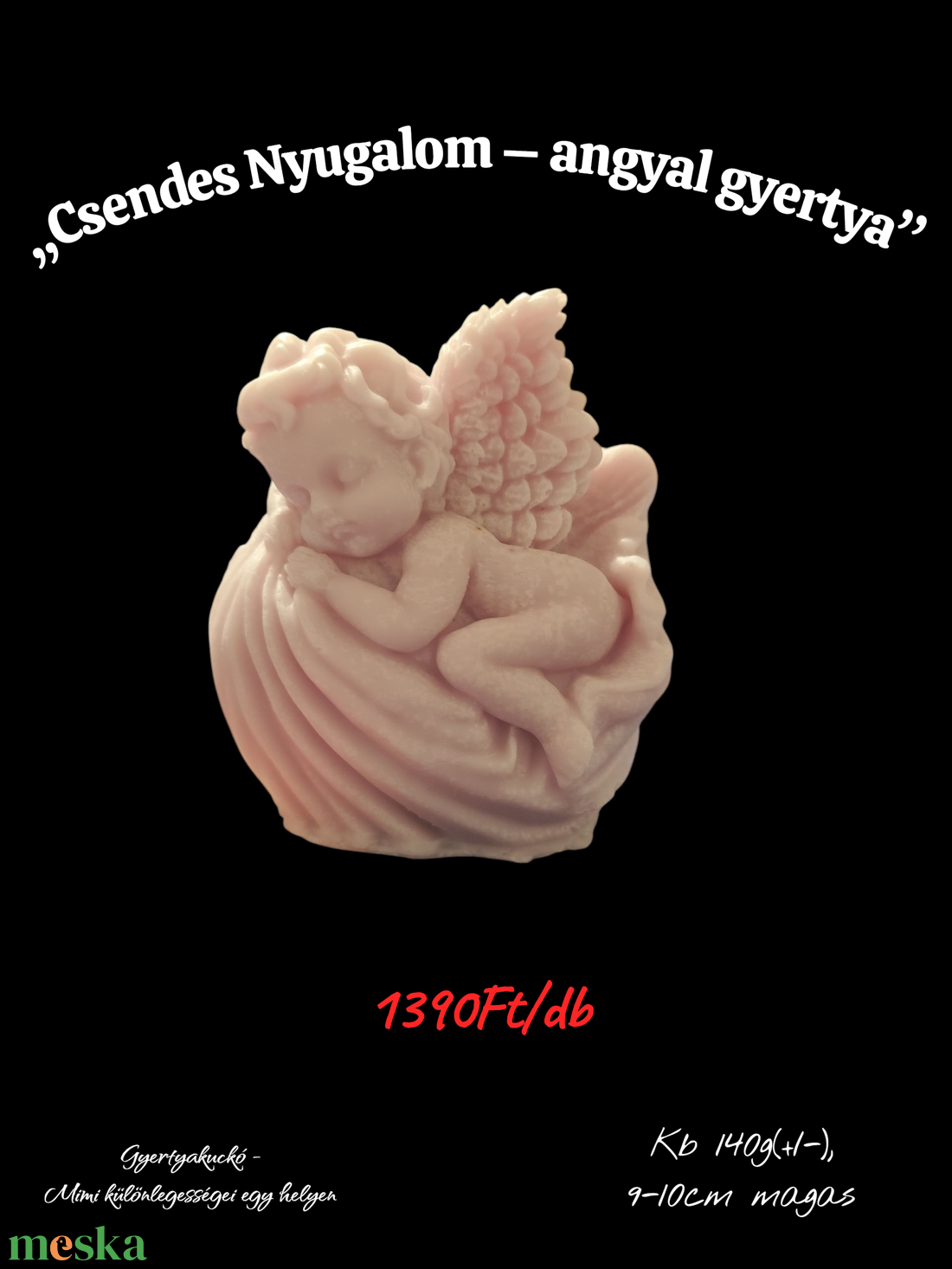 Csendes Nyugalom  angyal gyertya - kellékek & szerszámok - dekorációs kellékek - dekorációs gyertya - Meska.hu