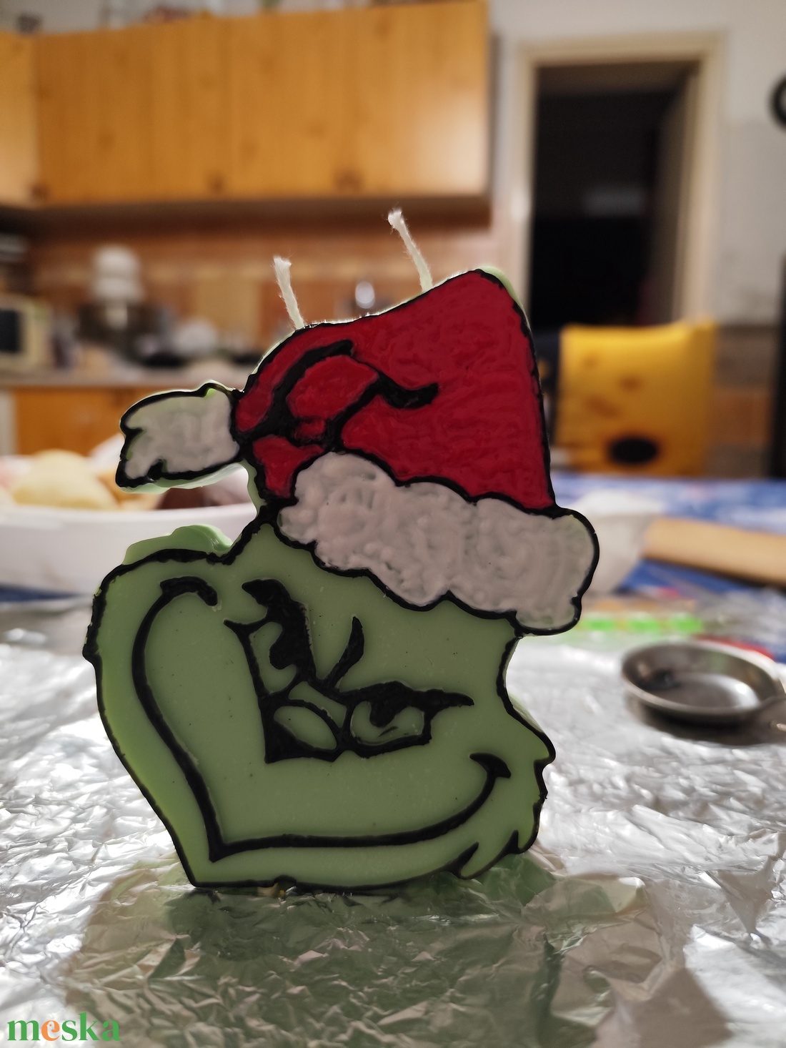 Karácsonyi Grincs gyertya  kézműves ajándék - kellékek & szerszámok - dekorációs kellékek - dekorációs gyertya - Meska.hu Karácsonyi Grincs gyertya  kézműves ajándék - kellékek & szerszámok - dekorációs kellékek - dekorációs gyertya - Meska.hu