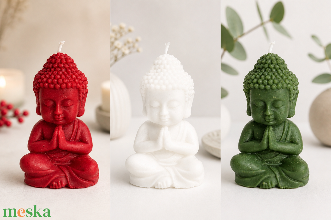 Színes Buddha gyertya � kézzel készült dekoráció - otthon & életmód - gyertya, illat, aroma - gyertya - Meska.hu