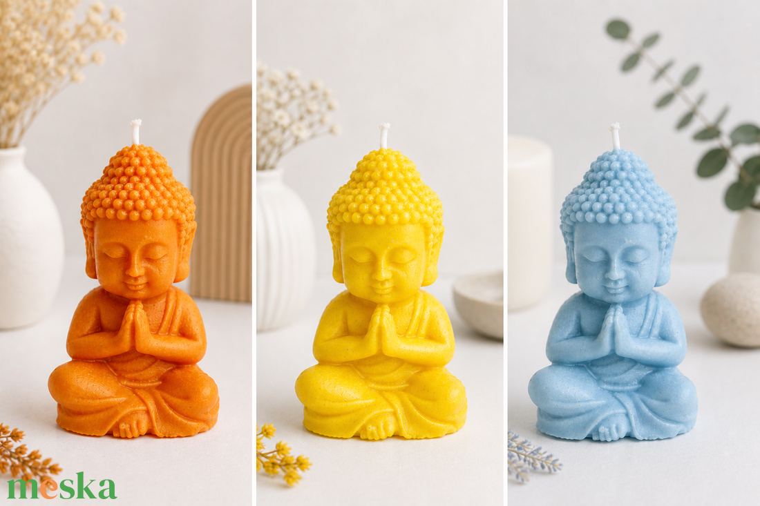 Színes Buddha gyertya � kézzel készült dekoráció - otthon & életmód - gyertya, illat, aroma - gyertya - Meska.hu