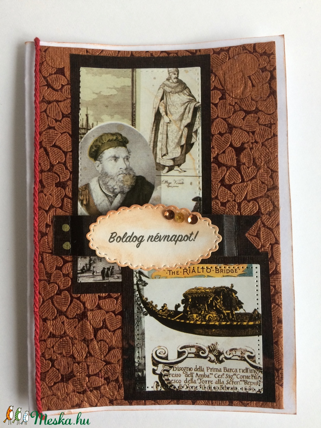 Névnapi képeslap 1. vintage, férfi -  - Meska.hu