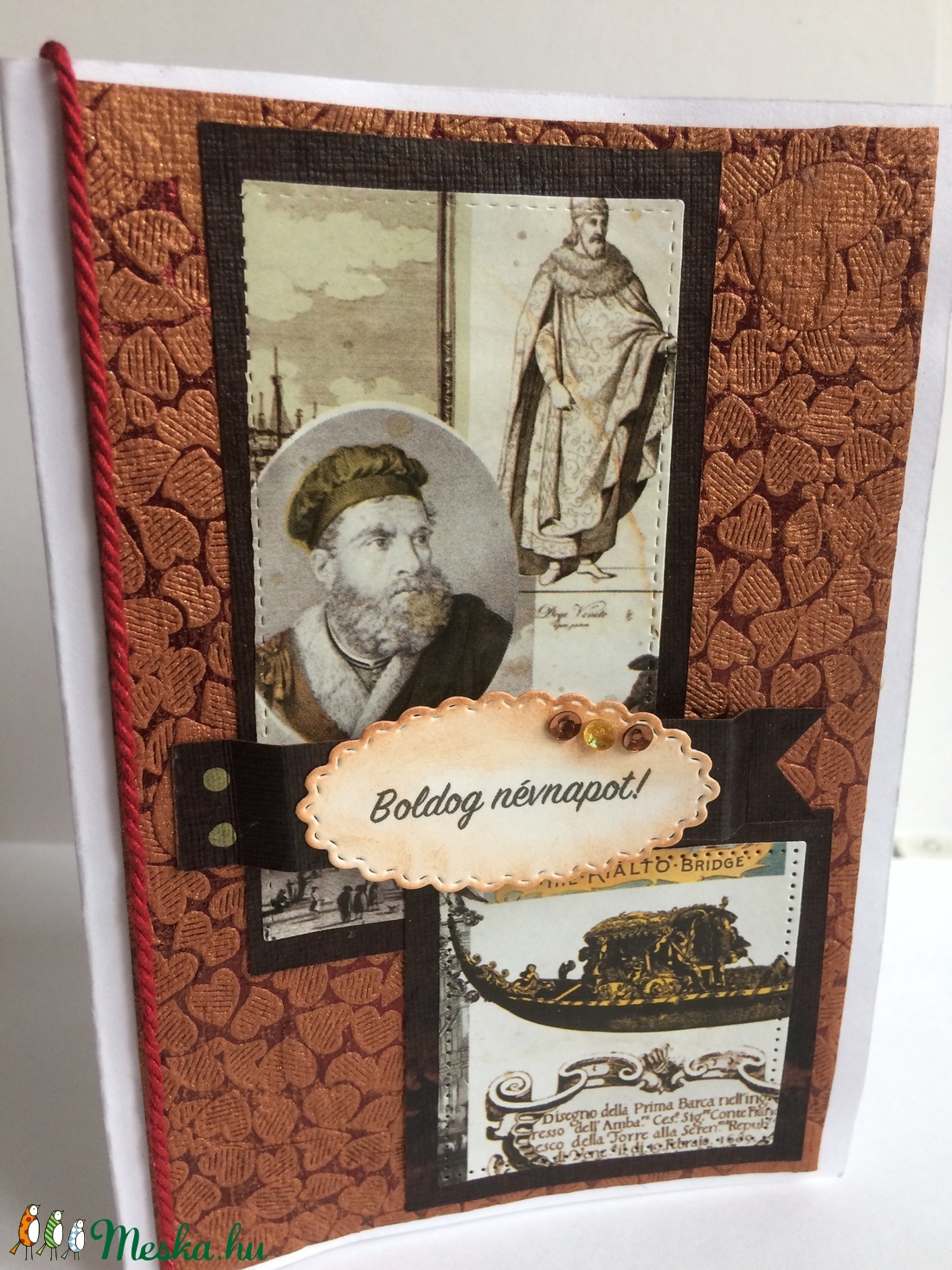 Névnapi képeslap 1. vintage, férfi -  - Meska.hu