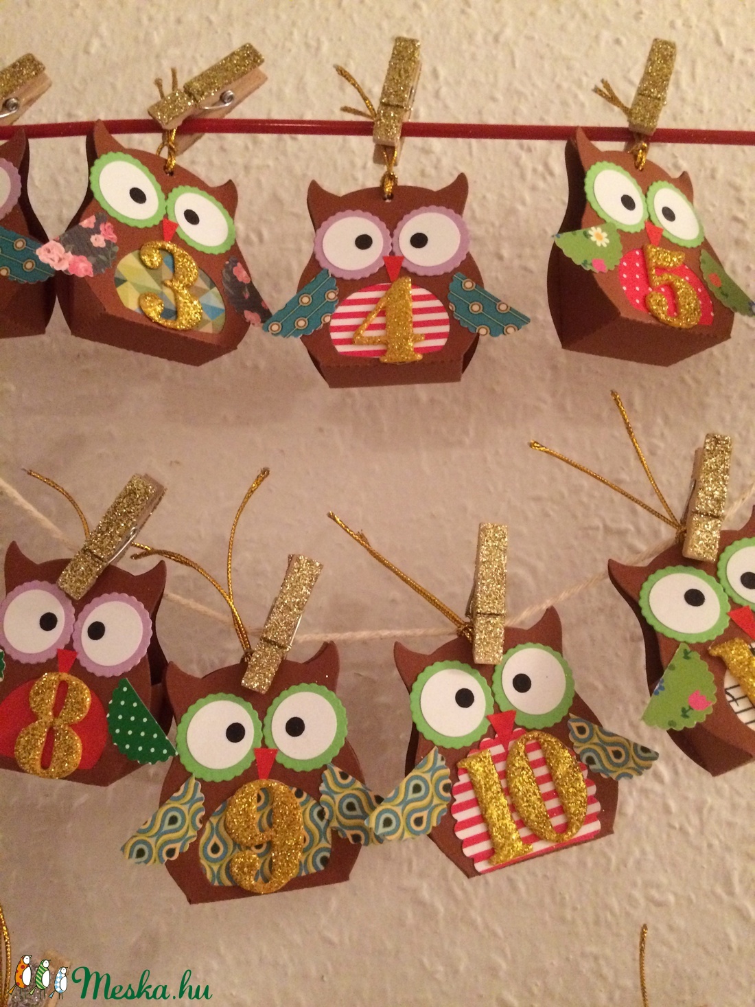 Adventi naptár bagoly 24db, Advent, Karácsony - karácsony - Meska.hu
