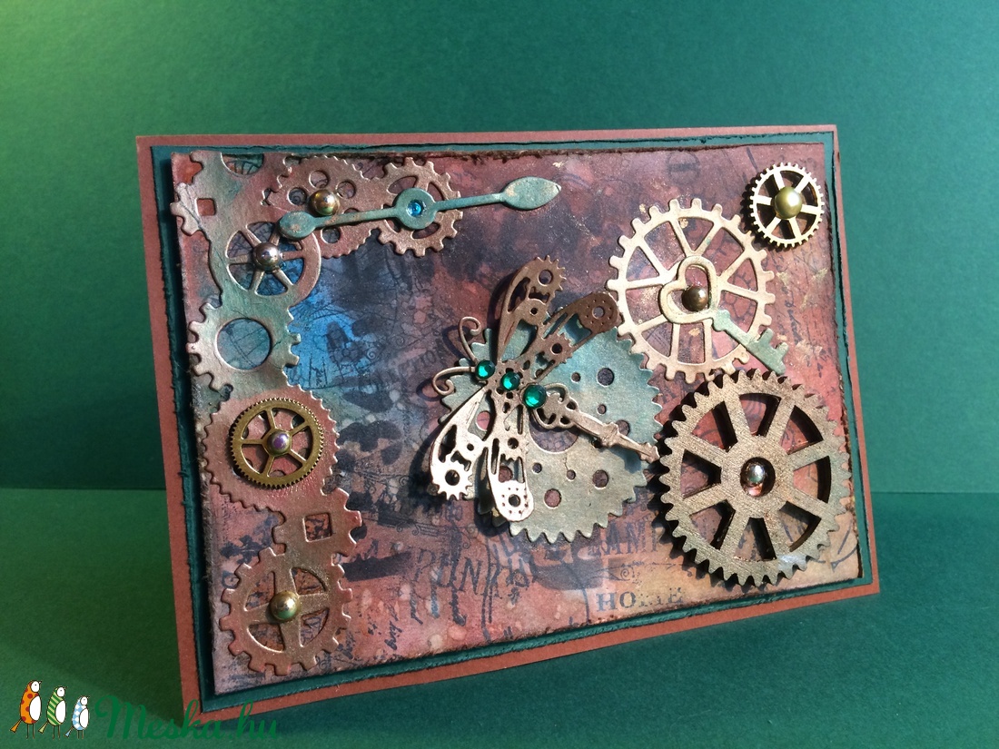 Steampunk képeslap, fogaskerék, kulcs, óra, - otthon & életmód - papír, írószer - Meska.hu Steampunk képeslap, fogaskerék, kulcs, óra, - otthon & életmód - papír, írószer - Meska.hu
