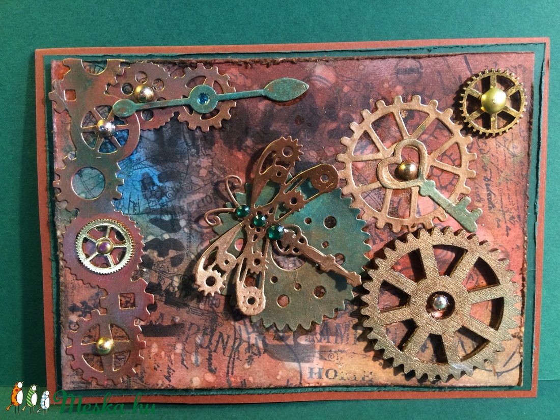 Steampunk képeslap, fogaskerék, kulcs, óra, - otthon & életmód - papír, írószer - Meska.hu Steampunk képeslap, fogaskerék, kulcs, óra, - otthon & életmód - papír, írószer - Meska.hu