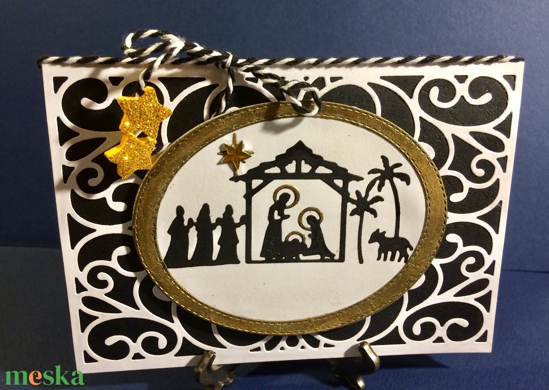 Krisztus születése karácsonyi képeslap, Jézus, Betlehem, Karácsony, Advent - karácsony - karácsonyi ajándékozás - karácsonyi képeslap, üdvözlőlap, ajándékkísérő - Meska.hu