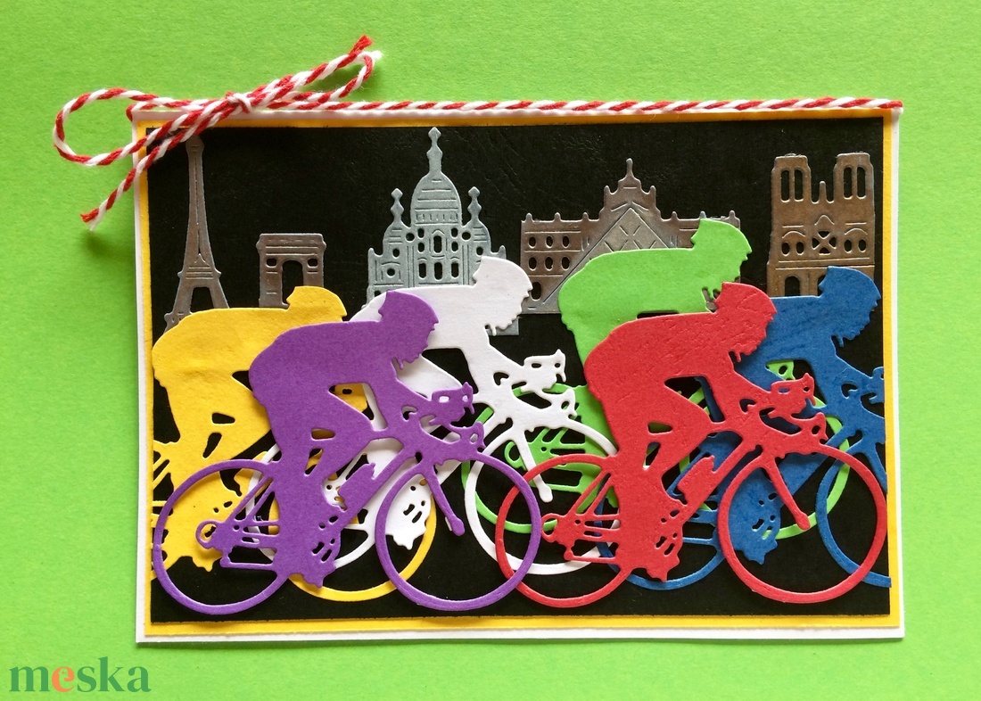 Bicikliversenyképeslap, kerékpárverseny, bicikli, kerékpár, Tour de France -  - Meska.hu