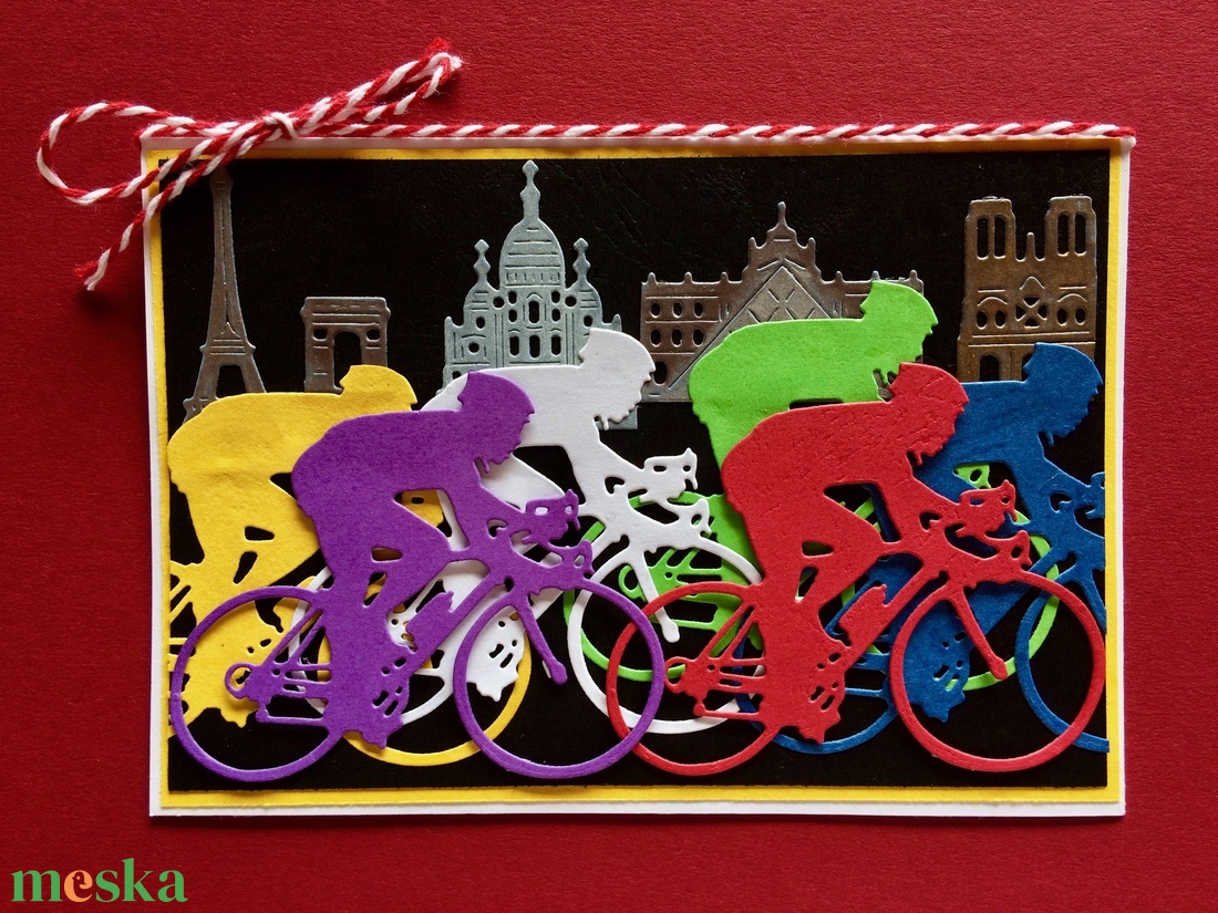 Bicikliversenyképeslap, kerékpárverseny, bicikli, kerékpár, Tour de France - otthon & életmód - papír, írószer - ajándékozás kellékei - képeslap, üdvözlőlap - Meska.hu