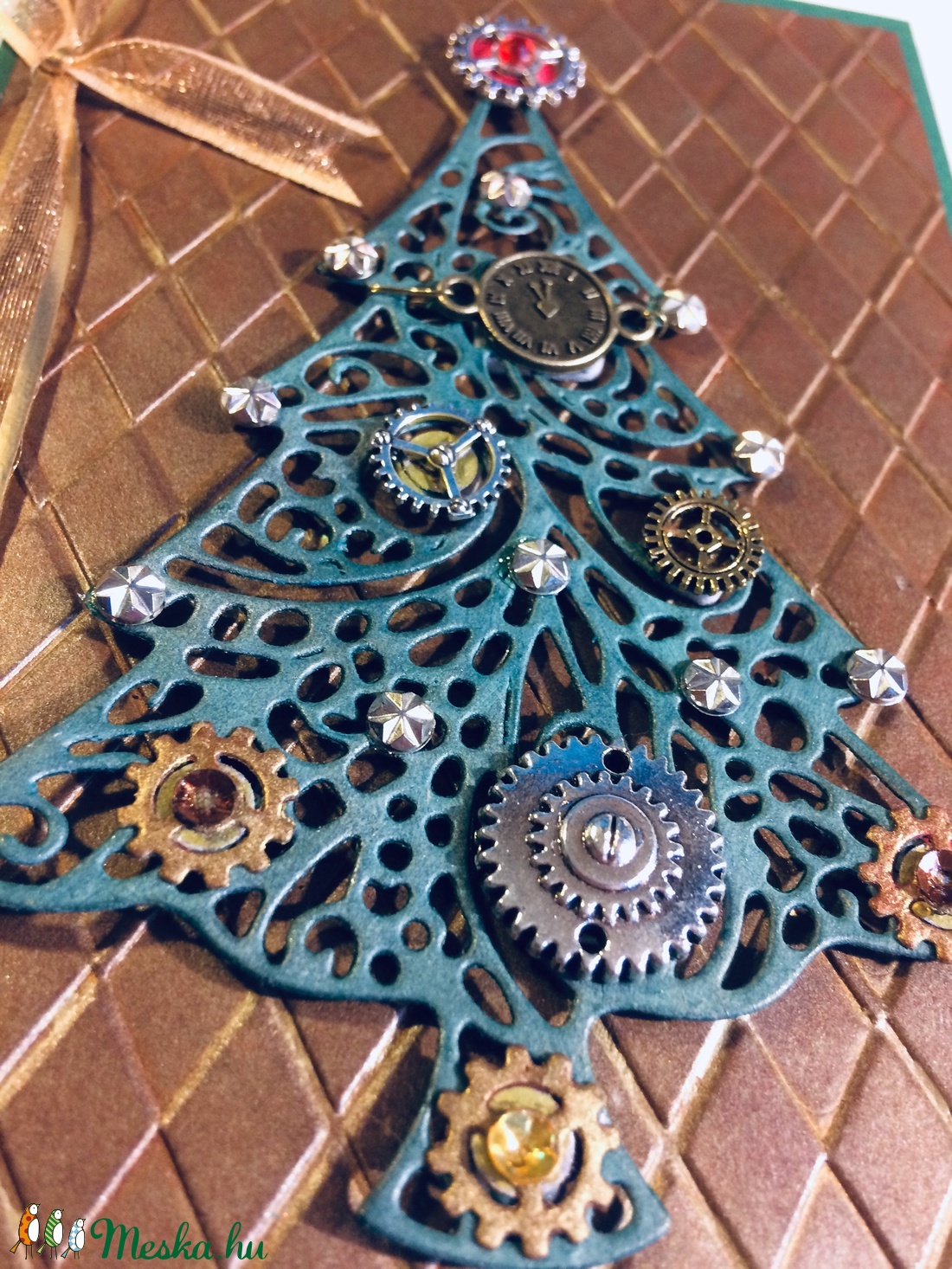 Steampunk Karácsony, Metál Karácsony, karácsonyfa, fenyőfa, Advent, fogaskerék, dísz, - karácsony - Meska.hu