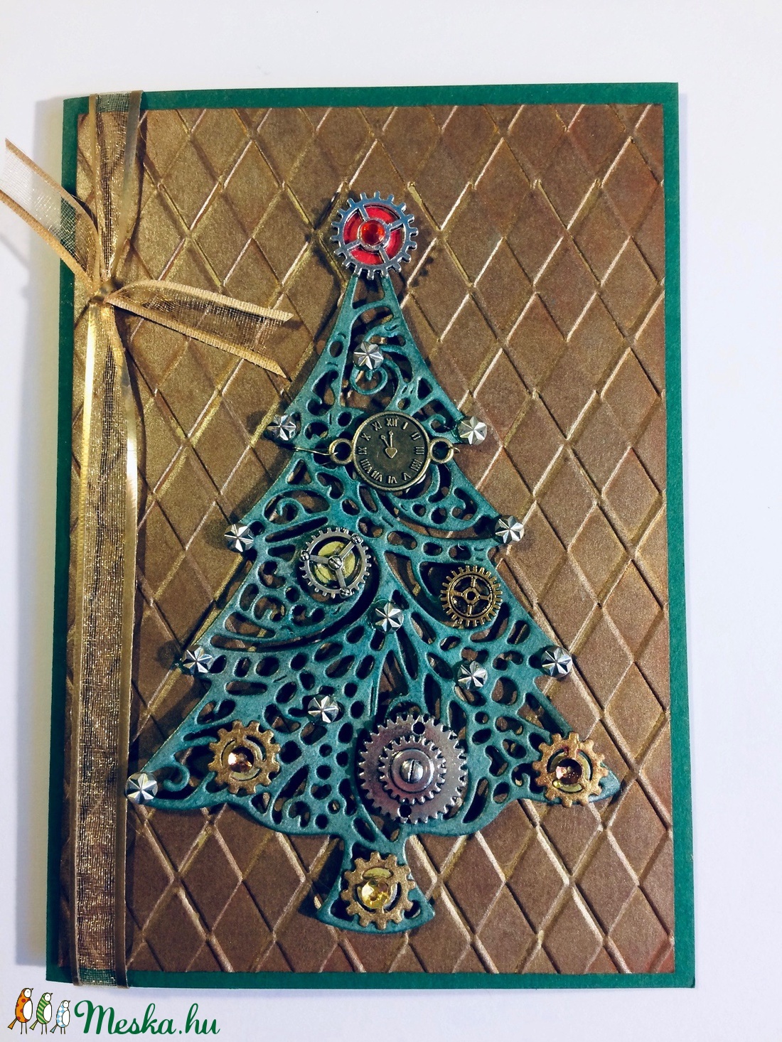 Steampunk Karácsony, Metál Karácsony, karácsonyfa, fenyőfa, Advent, fogaskerék, dísz, - karácsony - Meska.hu