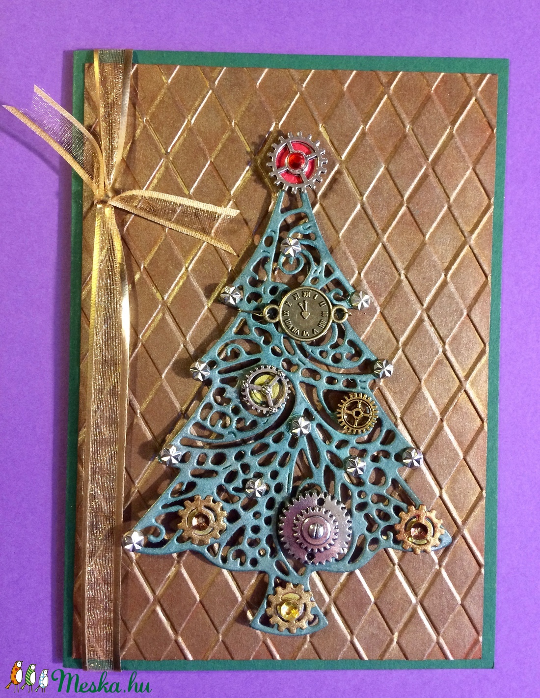 Steampunk Karácsony, Metál Karácsony, karácsonyfa, fenyőfa, Advent, fogaskerék, dísz, - karácsony - Meska.hu