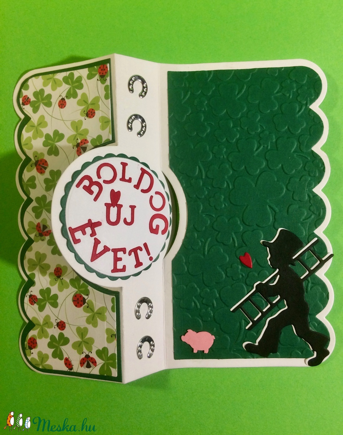 Boldog Új Évet képeslap, lóhere,patkó, kéményseprő, újévi malac - otthon & életmód - papír, írószer - Meska.hu Boldog Új Évet képeslap, lóhere,patkó, kéményseprő, újévi malac - otthon & életmód - papír, írószer - Meska.hu
