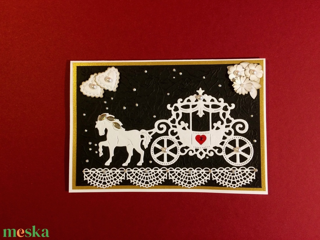 Esküvői lovas hintó képeslap,meghívó, ajándékkísérő, köszönő lap, esküvő, házasságkötés, hintó, ló, lakodalom - otthon & lakás - papír írószer - képeslap & levélpapír - Meska.hu