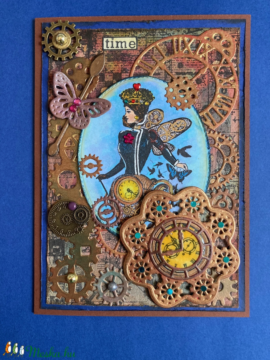 Steampunk Lady képeslap, óra, idő, fogaskerék, pillangó, time - otthon & életmód - papír, írószer - Meska.hu Steampunk Lady képeslap, óra, idő, fogaskerék, pillangó, time - otthon & életmód - papír, írószer - Meska.hu