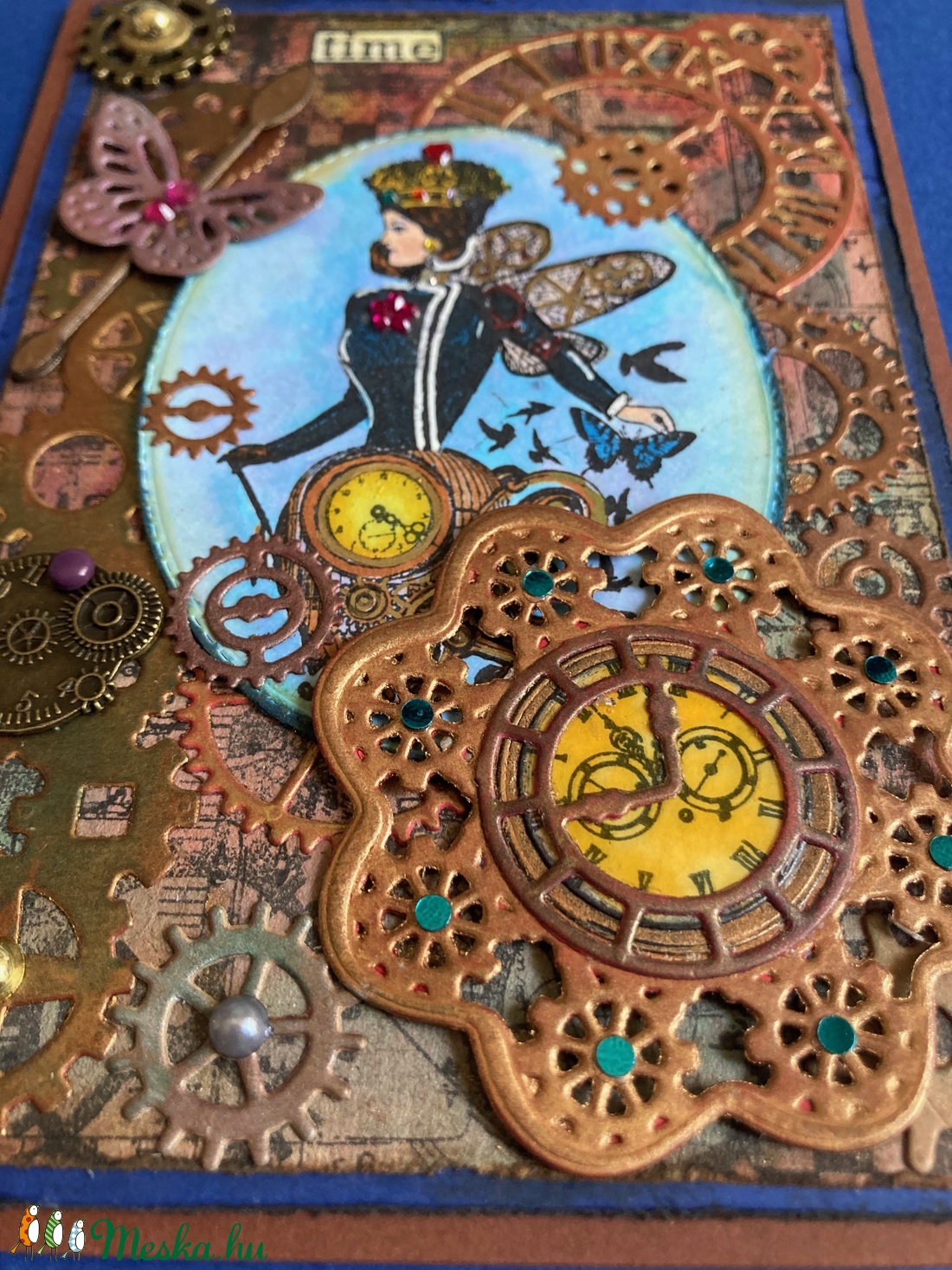 Steampunk Lady képeslap, óra, idő, fogaskerék, pillangó, time - otthon & életmód - papír, írószer - Meska.hu Steampunk Lady képeslap, óra, idő, fogaskerék, pillangó, time - otthon & életmód - papír, írószer - Meska.hu