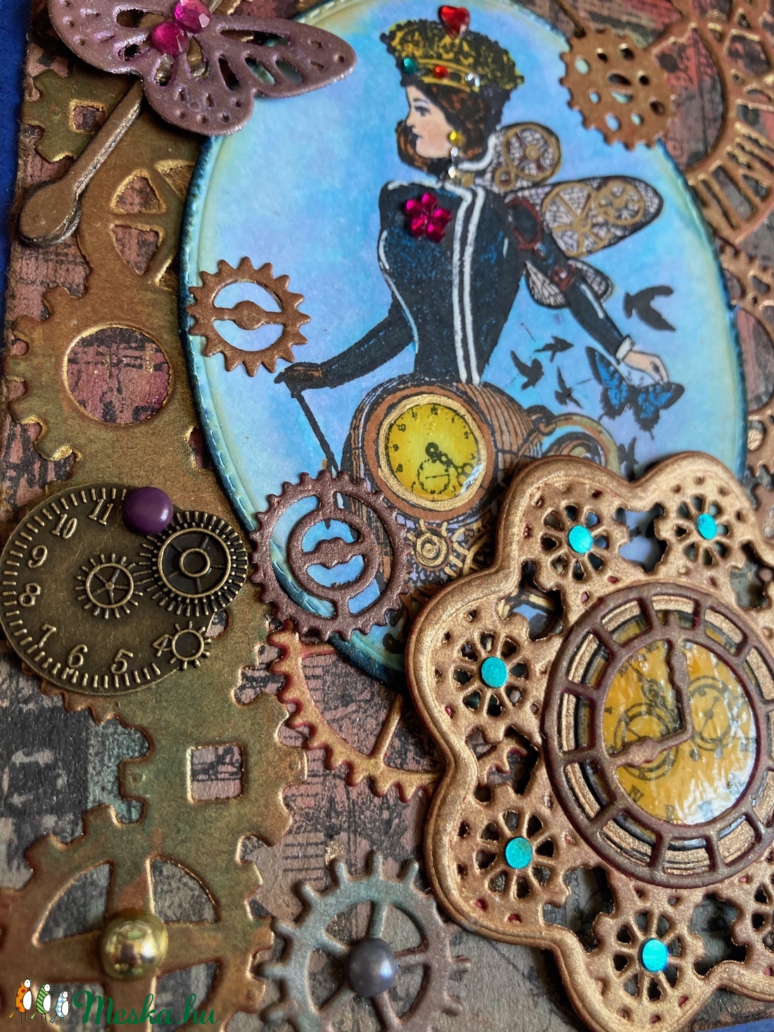 Steampunk Lady képeslap, óra, idő, fogaskerék, pillangó, time - otthon & életmód - papír, írószer - Meska.hu Steampunk Lady képeslap, óra, idő, fogaskerék, pillangó, time - otthon & életmód - papír, írószer - Meska.hu