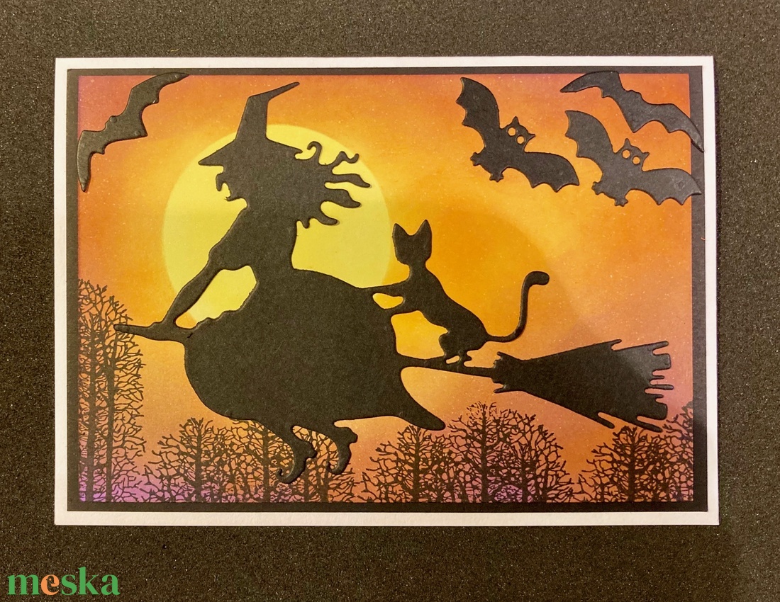 Halloween Boszorkány képeslap, fekete macska, denevér - otthon & életmód - papír, írószer - Meska.hu Halloween Boszorkány képeslap, fekete macska, denevér - otthon & életmód - papír, írószer - Meska.hu