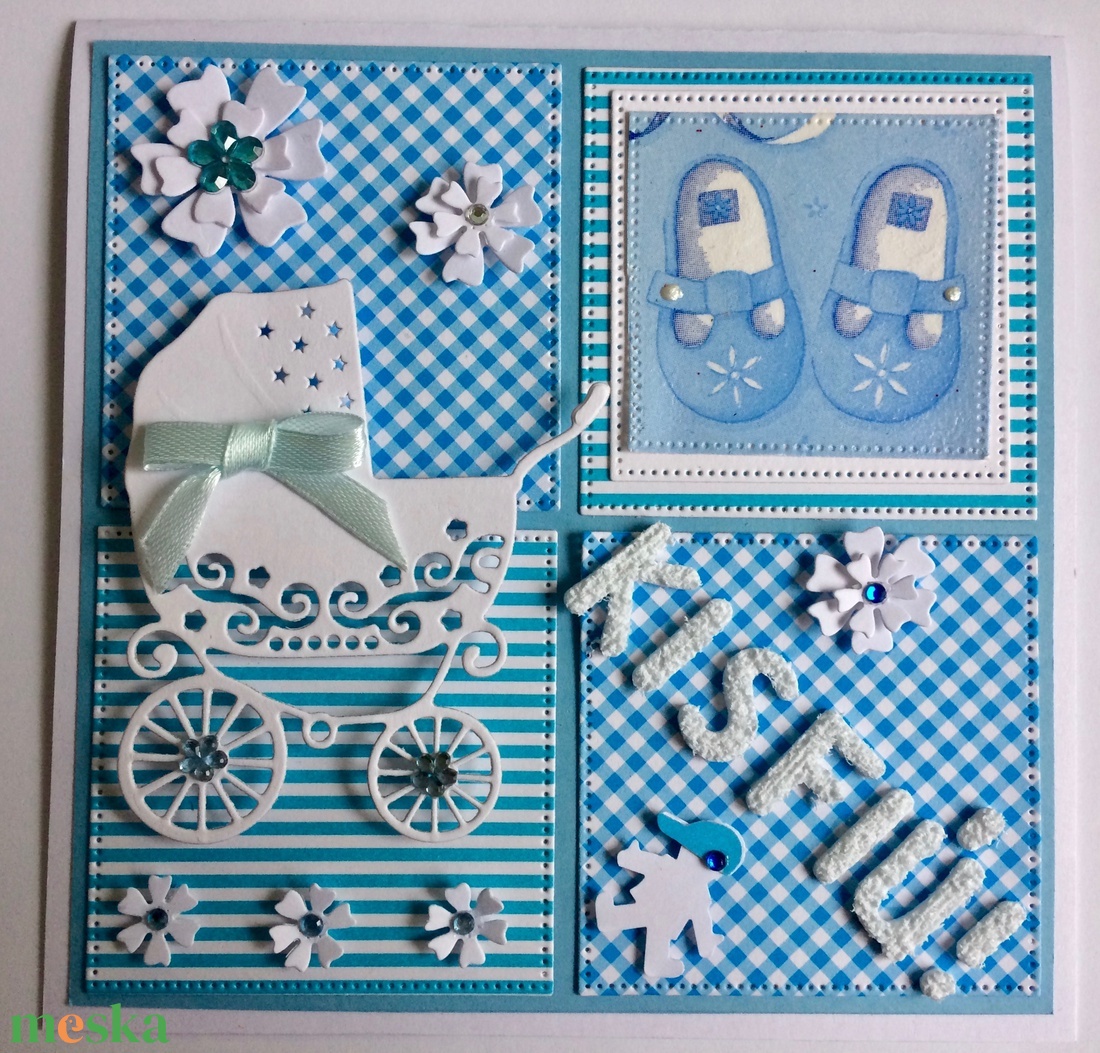 Kisbaba érkezett, babaköszöntő, megérkeztem , megszületett képeslap, üdvözlőlap 3D - otthon & életmód - papír, írószer - ajándékozás kellékei - képeslap, üdvözlőlap - Meska.hu