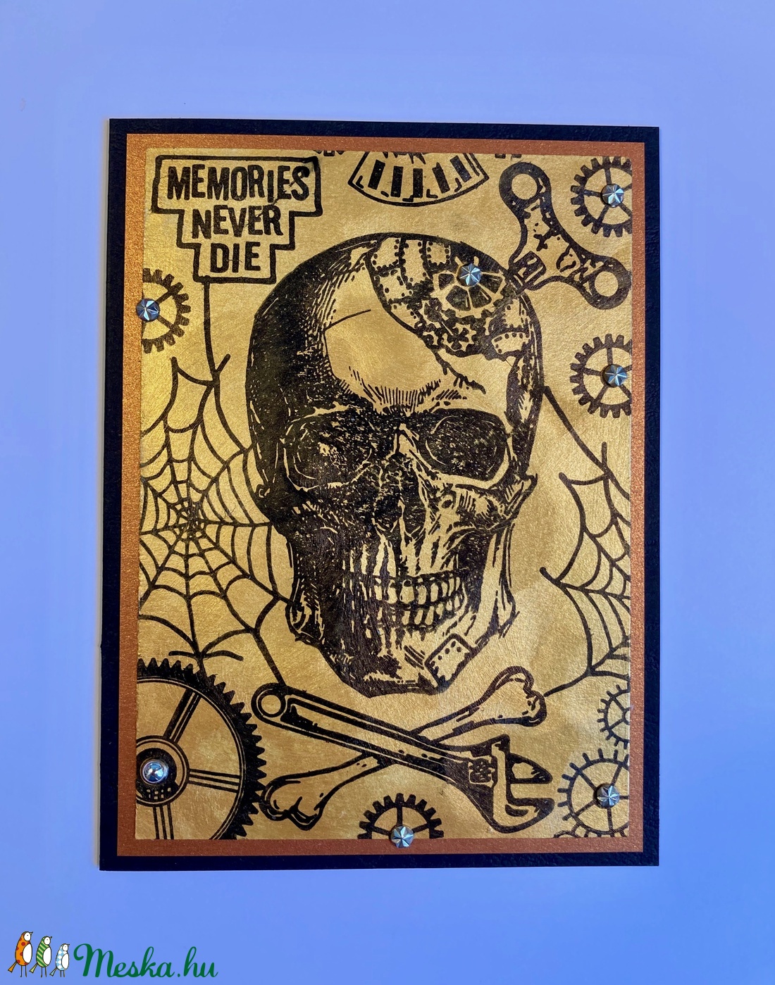 Steampunk koponya képeslap - otthon & életmód - papír, írószer - Meska.hu