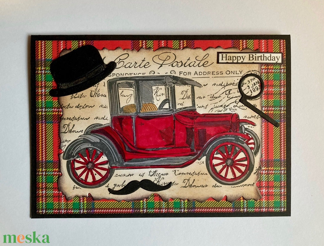 Autós képeslap, retro, vintage, ajándékkísérő - otthon & életmód - papír, írószer - Meska.hu Autós képeslap, retro, vintage, ajándékkísérő - otthon & életmód - papír, írószer - Meska.hu