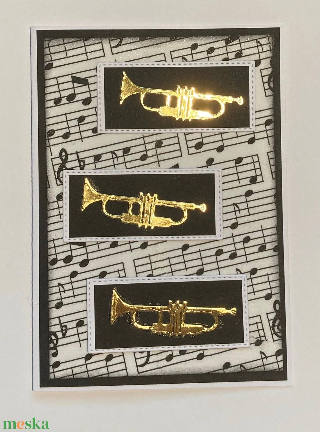 Trombitás képeslap, zene, trombita, zeneiskola, ballagás - otthon & életmód - papír, írószer - Meska.hu