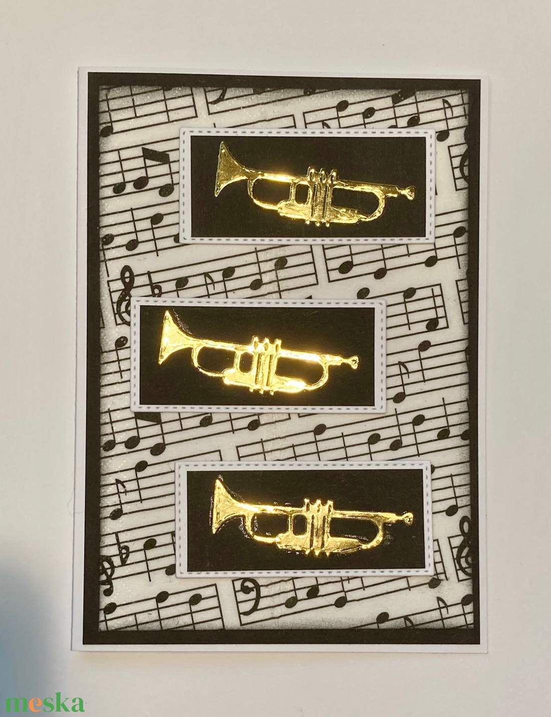 Trombitás képeslap, zene, trombita, zeneiskola, ballagás - otthon & életmód - papír, írószer - Meska.hu
