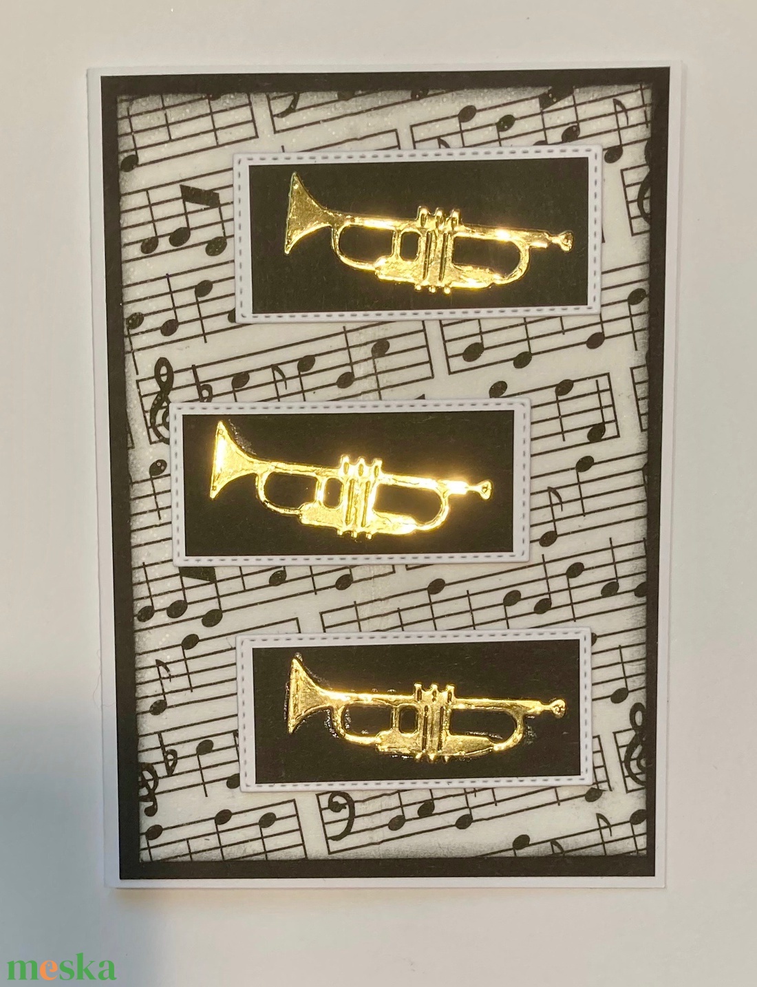 Trombitás képeslap, zene, trombita, zeneiskola, ballagás - otthon & életmód - papír, írószer - Meska.hu