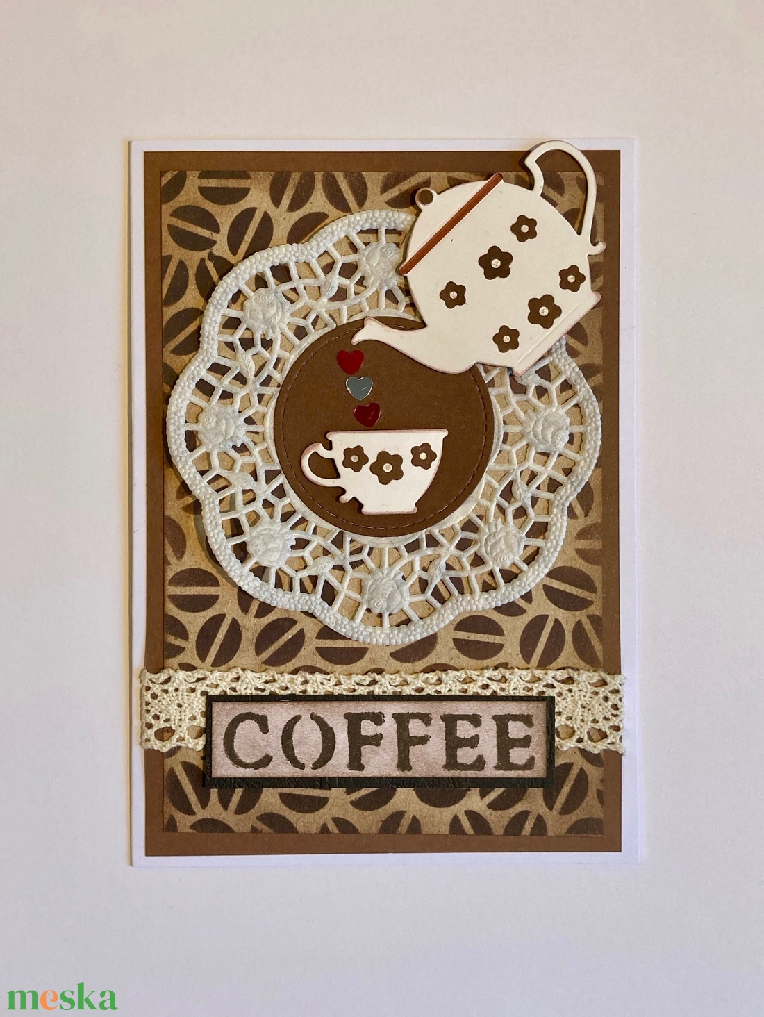 Kávé képeslap, üdvözlőlap, coffee, ajándékkísérő, születésnap, névnap, anyák napja - otthon & életmód - papír, írószer - Meska.hu