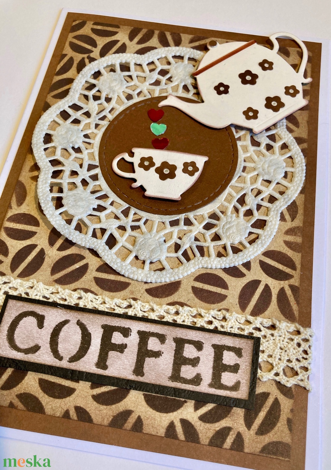 Kávé képeslap, üdvözlőlap, coffee, ajándékkísérő, születésnap, névnap, anyák napja - otthon & életmód - papír, írószer - Meska.hu