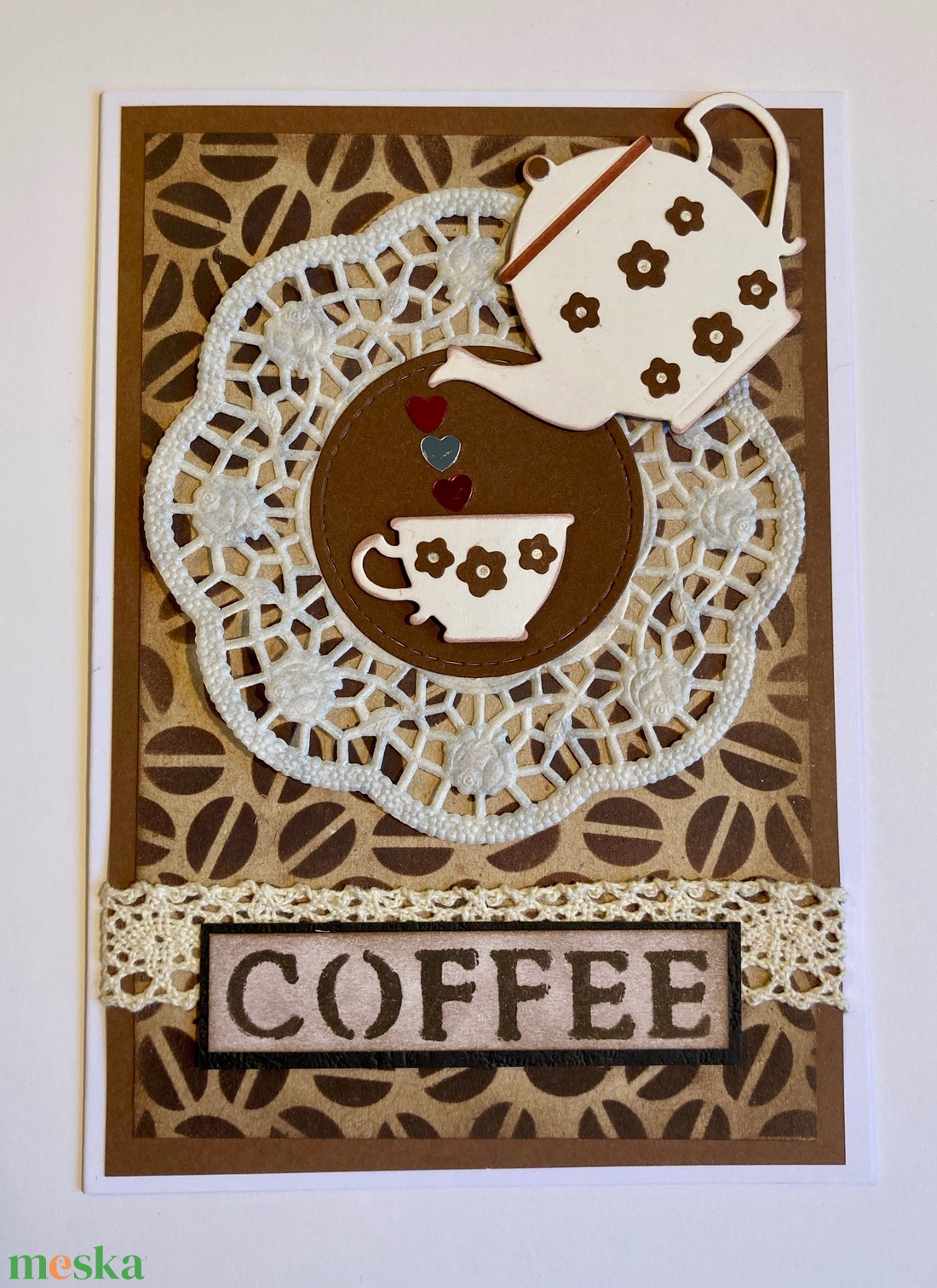 Kávé képeslap, üdvözlőlap, coffee, ajándékkísérő, születésnap, névnap, anyák napja - otthon & életmód - papír, írószer - Meska.hu