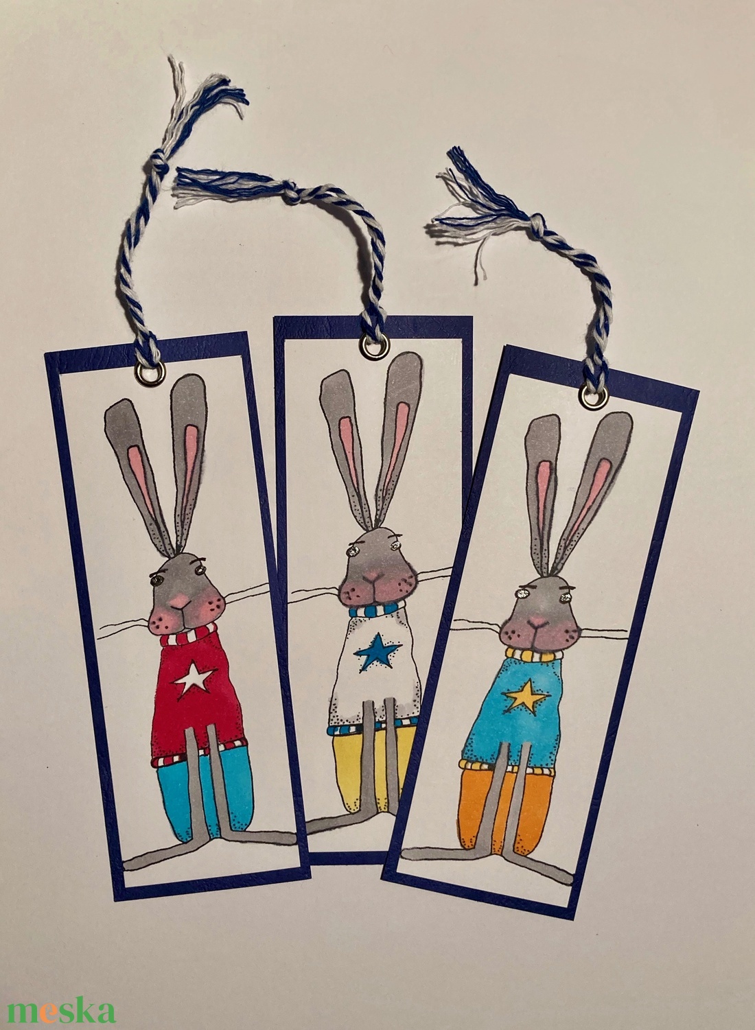 Nyuszis könyvjelzők  - könyv & zene - könyvjelző - Meska.hu