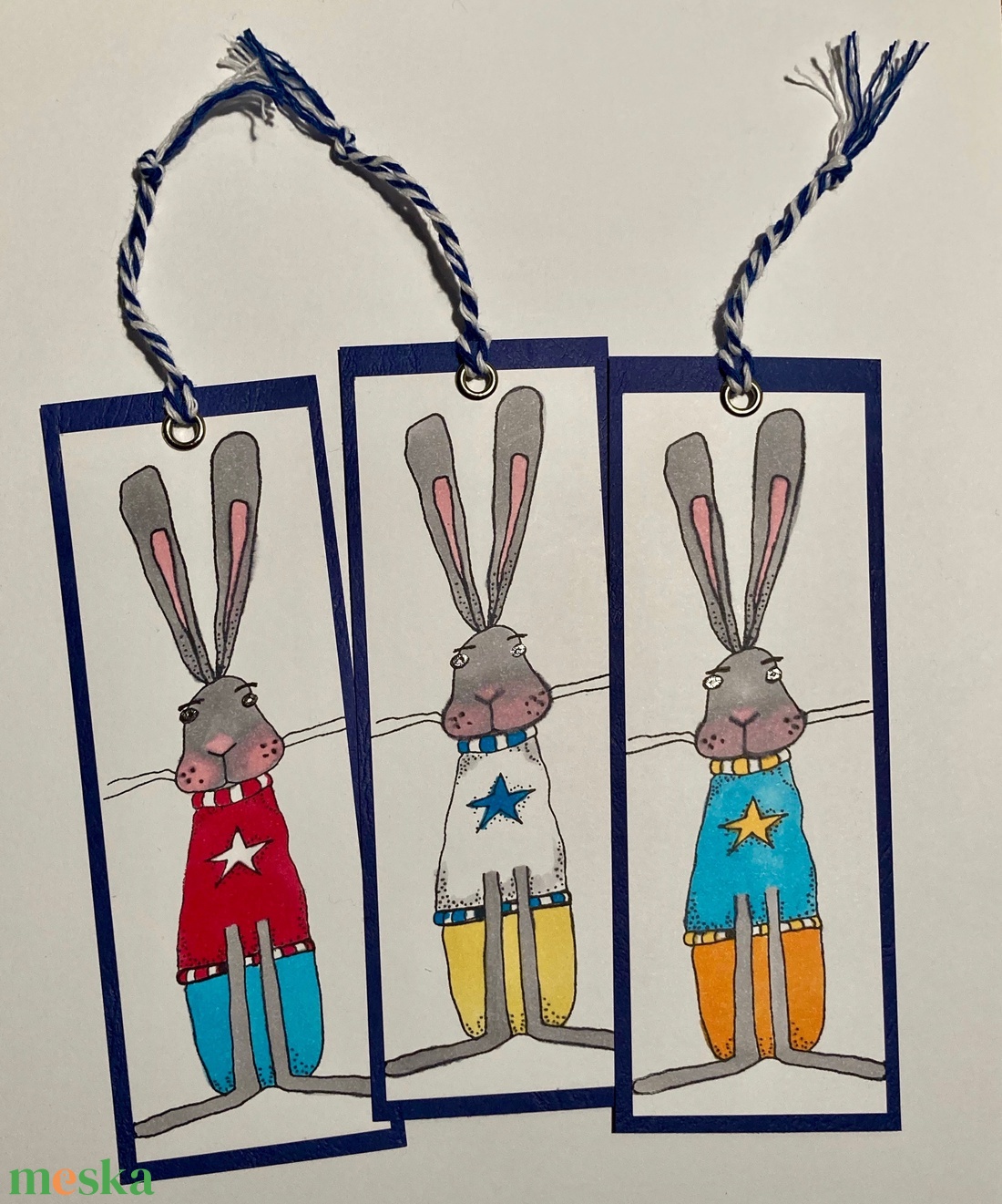 Nyuszis könyvjelzők  - könyv & zene - könyvjelző - Meska.hu