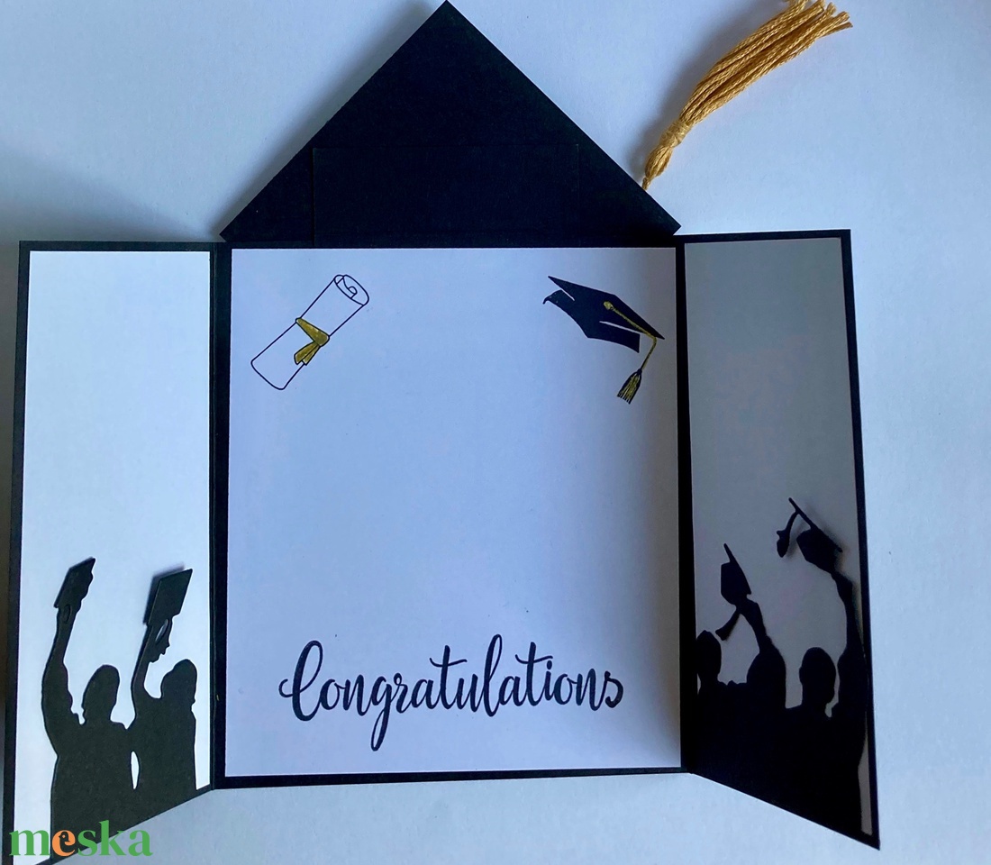 Ballagási kalap képeslap, diplomaosztó, diploma, ballagás - otthon & életmód - papír, írószer - ajándékozás kellékei - képeslap, üdvözlőlap - Meska.hu
