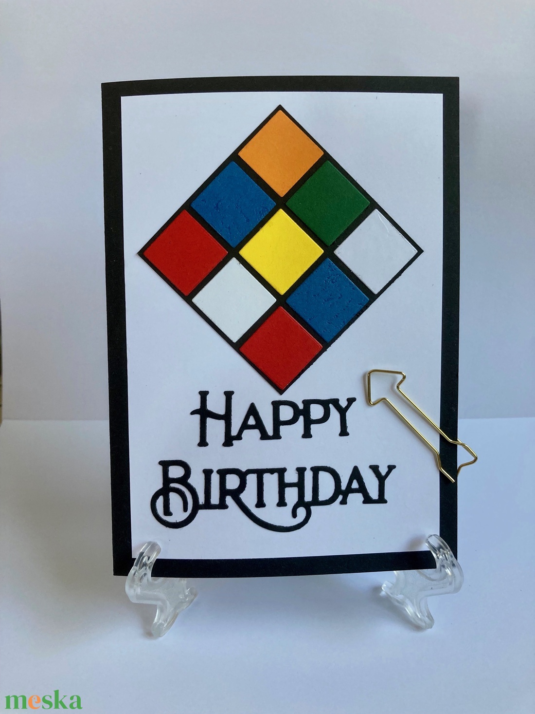 Rubik kocka születésnapi képeslap, bűvös kocka - otthon & életmód - papír, írószer - ajándékozás kellékei - képeslap, üdvözlőlap - Meska.hu