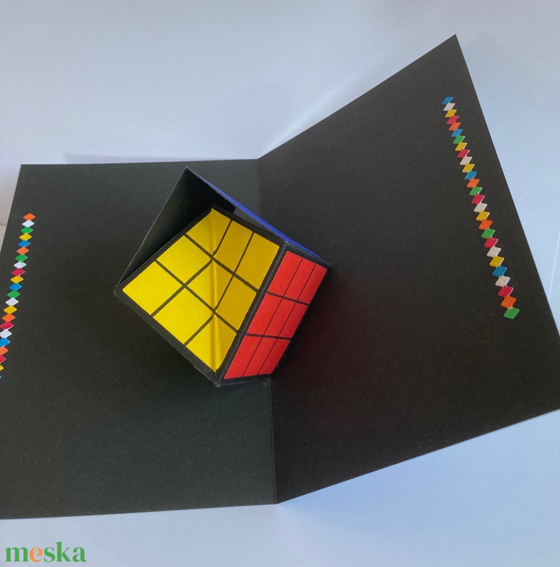 Rubik kocka születésnapi képeslap, bűvös kocka - otthon & életmód - papír, írószer - ajándékozás kellékei - képeslap, üdvözlőlap - Meska.hu