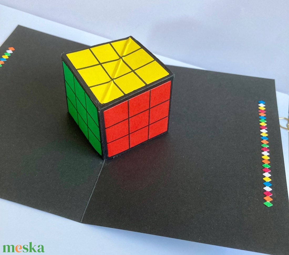 Rubik kocka születésnapi képeslap, bűvös kocka - otthon & életmód - papír, írószer - ajándékozás kellékei - képeslap, üdvözlőlap - Meska.hu