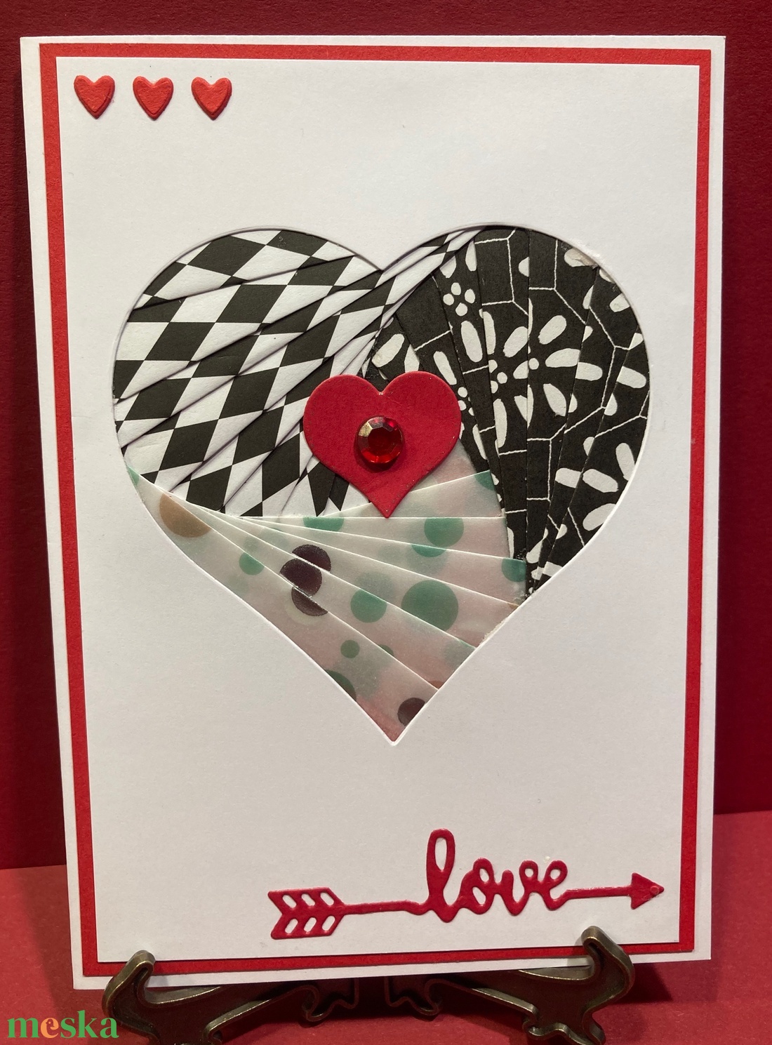 Valentin napi szerelmes képeslap, ajándékkísérő, szív, szerelem - otthon & életmód - papír, írószer - Meska.hu